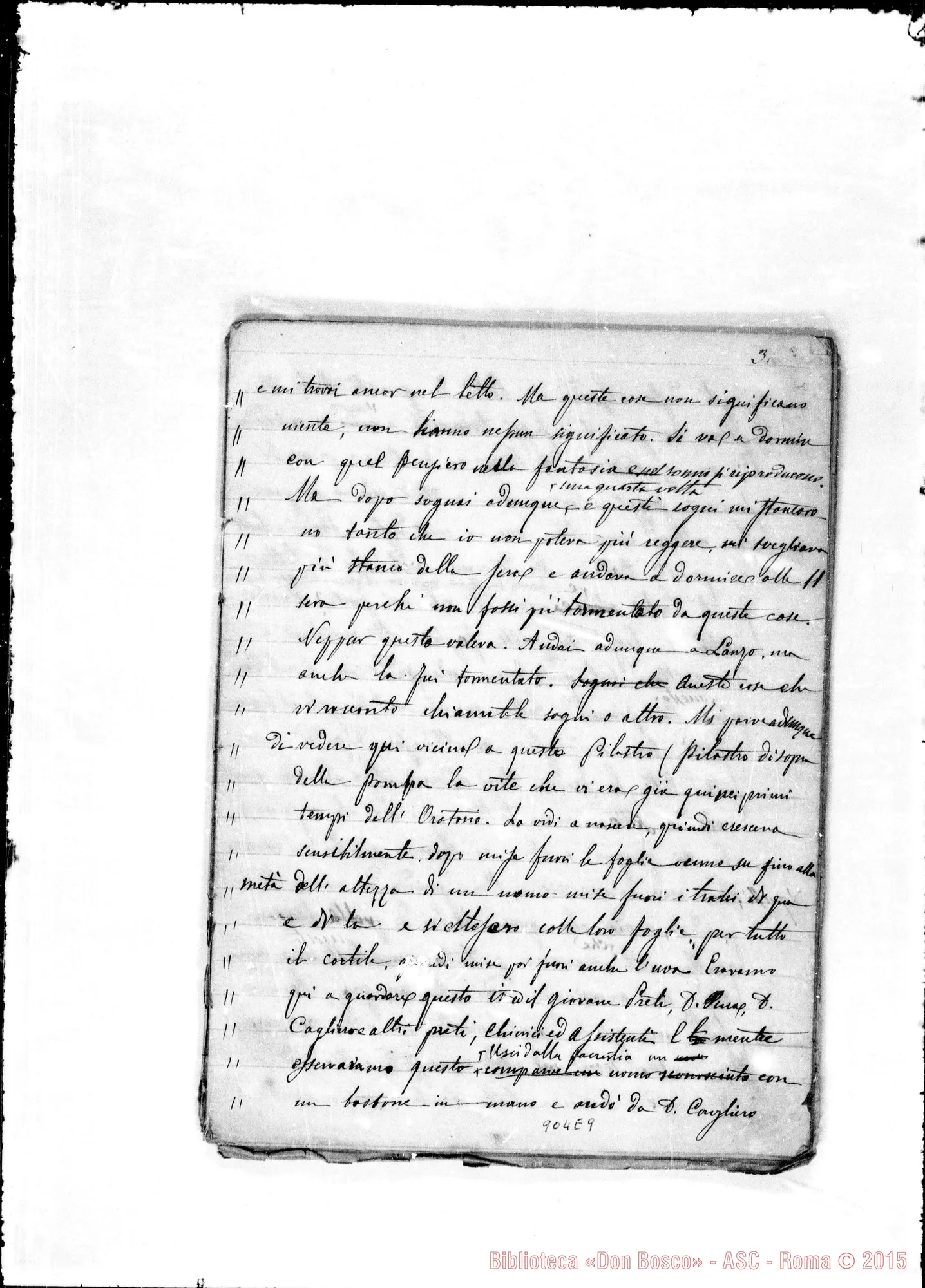 Fotogramma E 9 — Sogno della vite presso la pompa. 1 maggio 1868