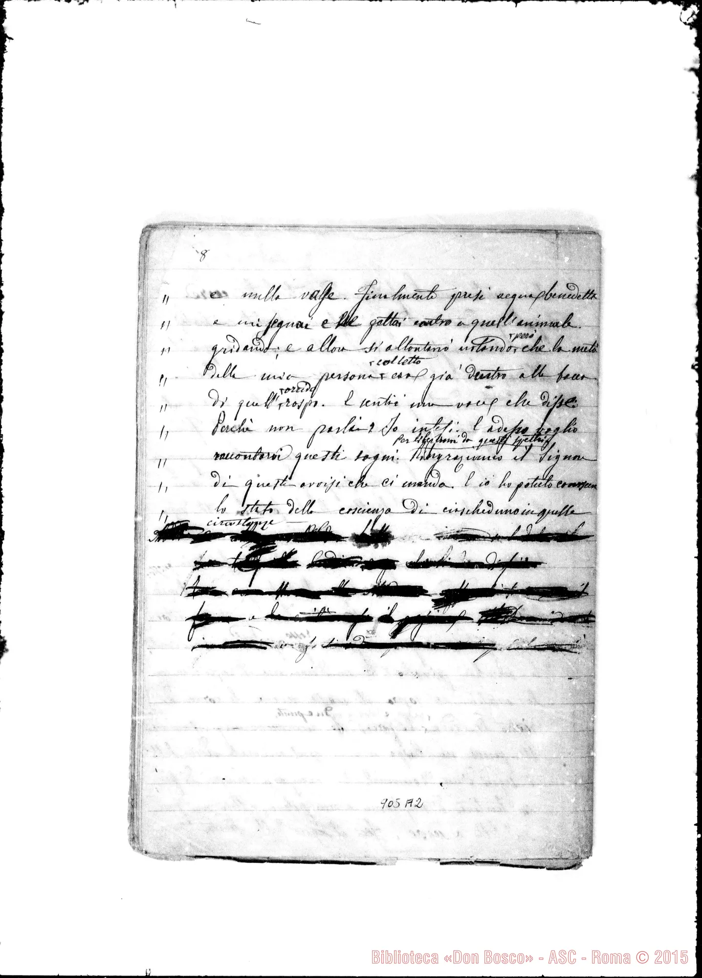 Fotogramma A 2 — Sogno della vite presso la pompa. 1 maggio 1868