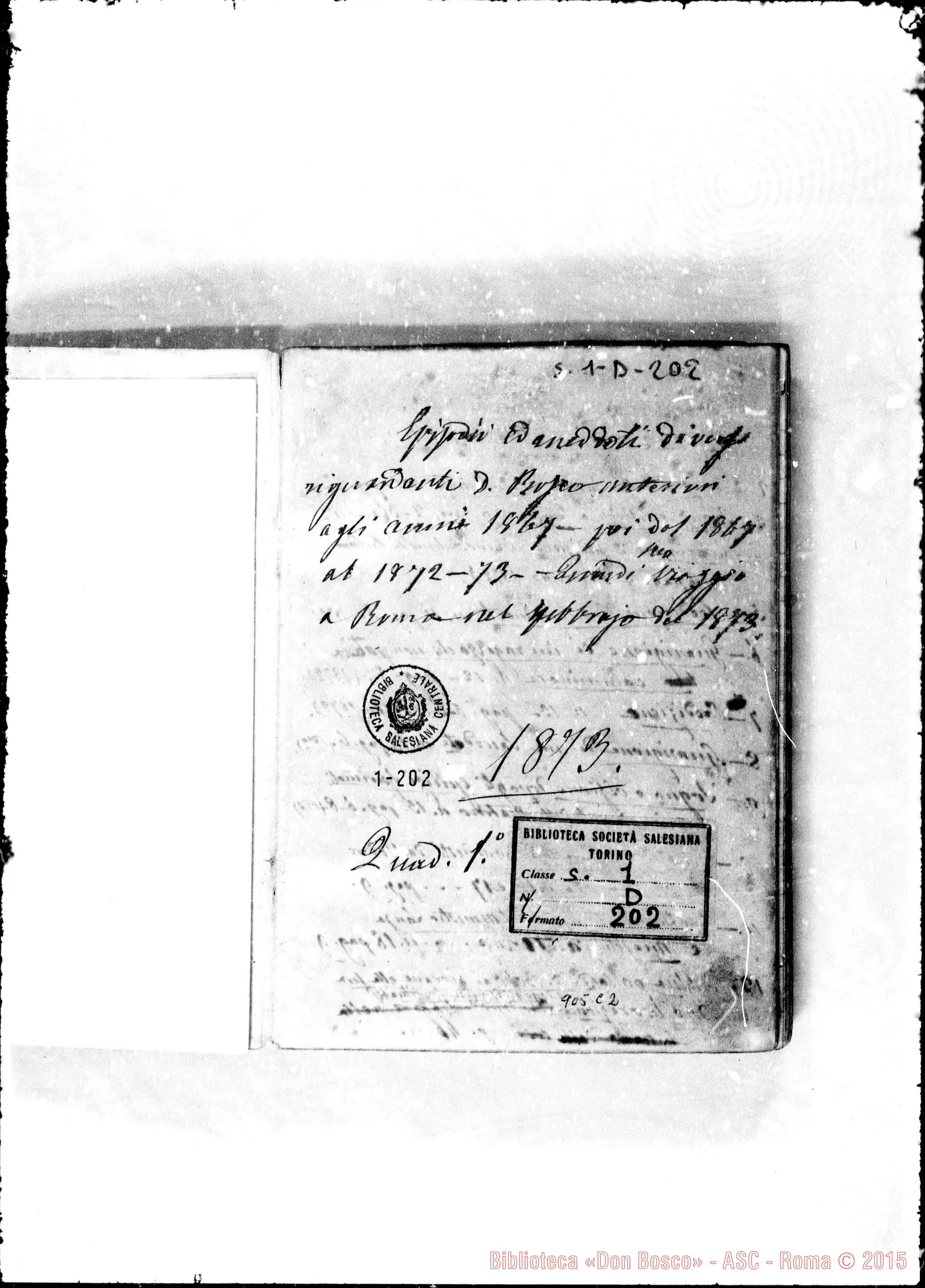 Fotogramma C 2 — «Episodi ed aneddoti diversi». Viaggio A Roma nel 1873