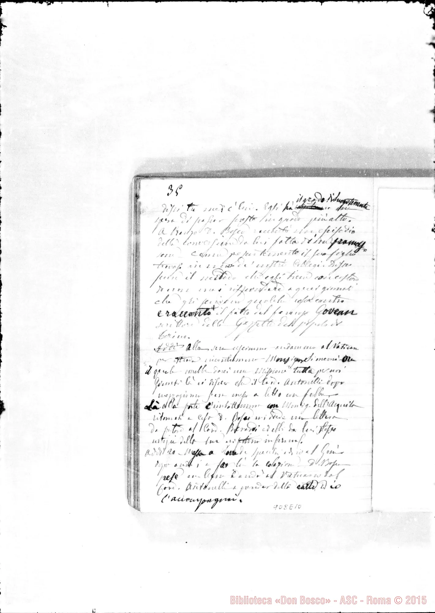 Fotogramma E 10 — Appunti sul viaggio A Roma ne! 1873-74
