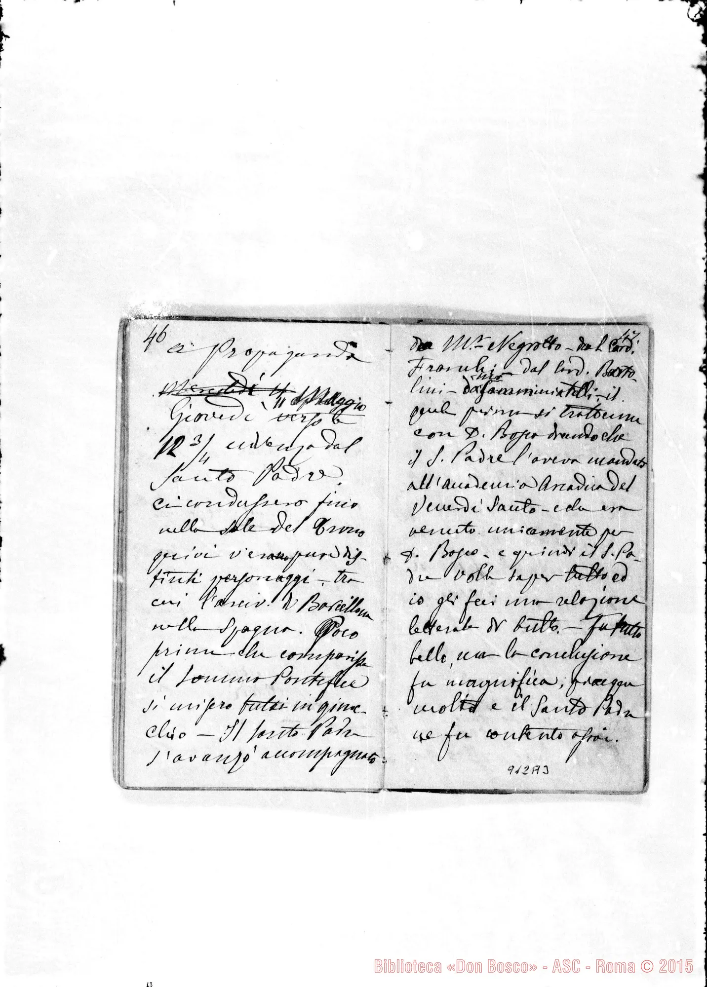 Fotogramma A 3 — Brevi notizie del viaggio A Roma nel 1876