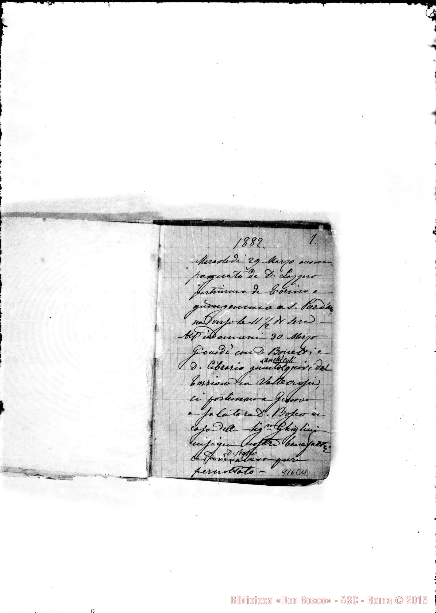 Fotogramma B 11 — Memoriale 1882. Alcuni appunti sul viaggio A Roma nel 1882