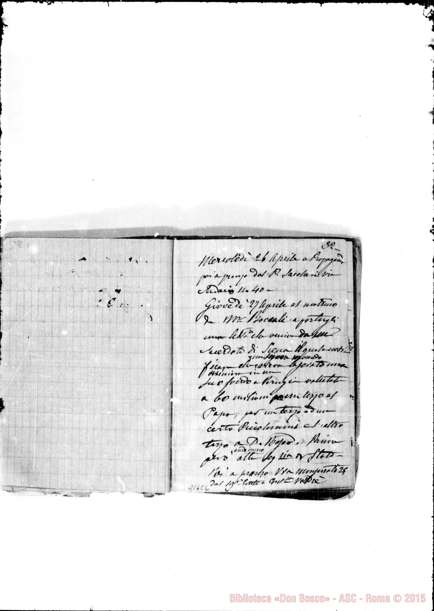 Fotogramma E 6 — Memoriale 1882. Alcuni appunti sul viaggio A Roma nel 1882