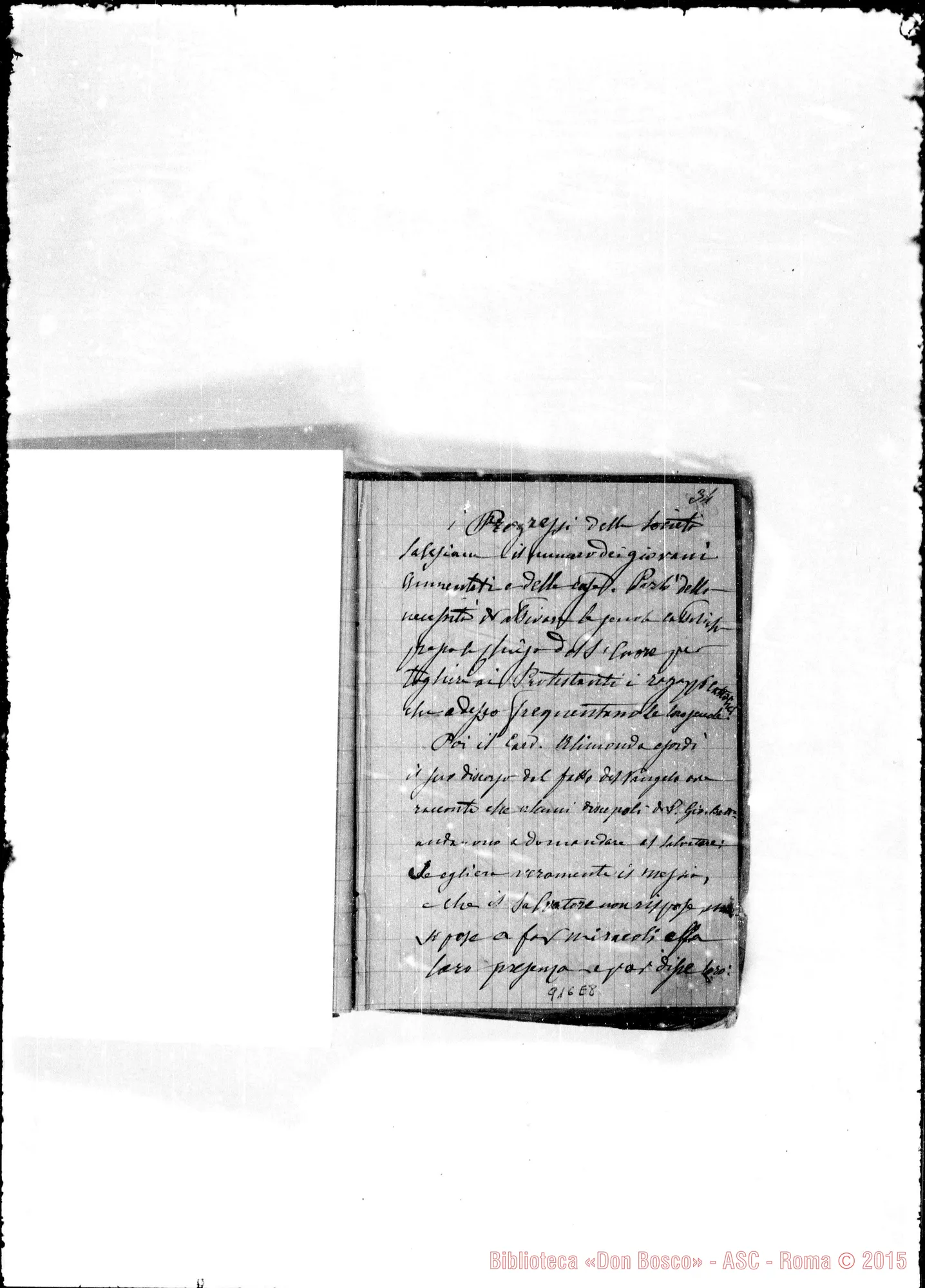 Fotogramma E 8 — Memoriale 1882. Alcuni appunti sul viaggio A Roma nel 1882