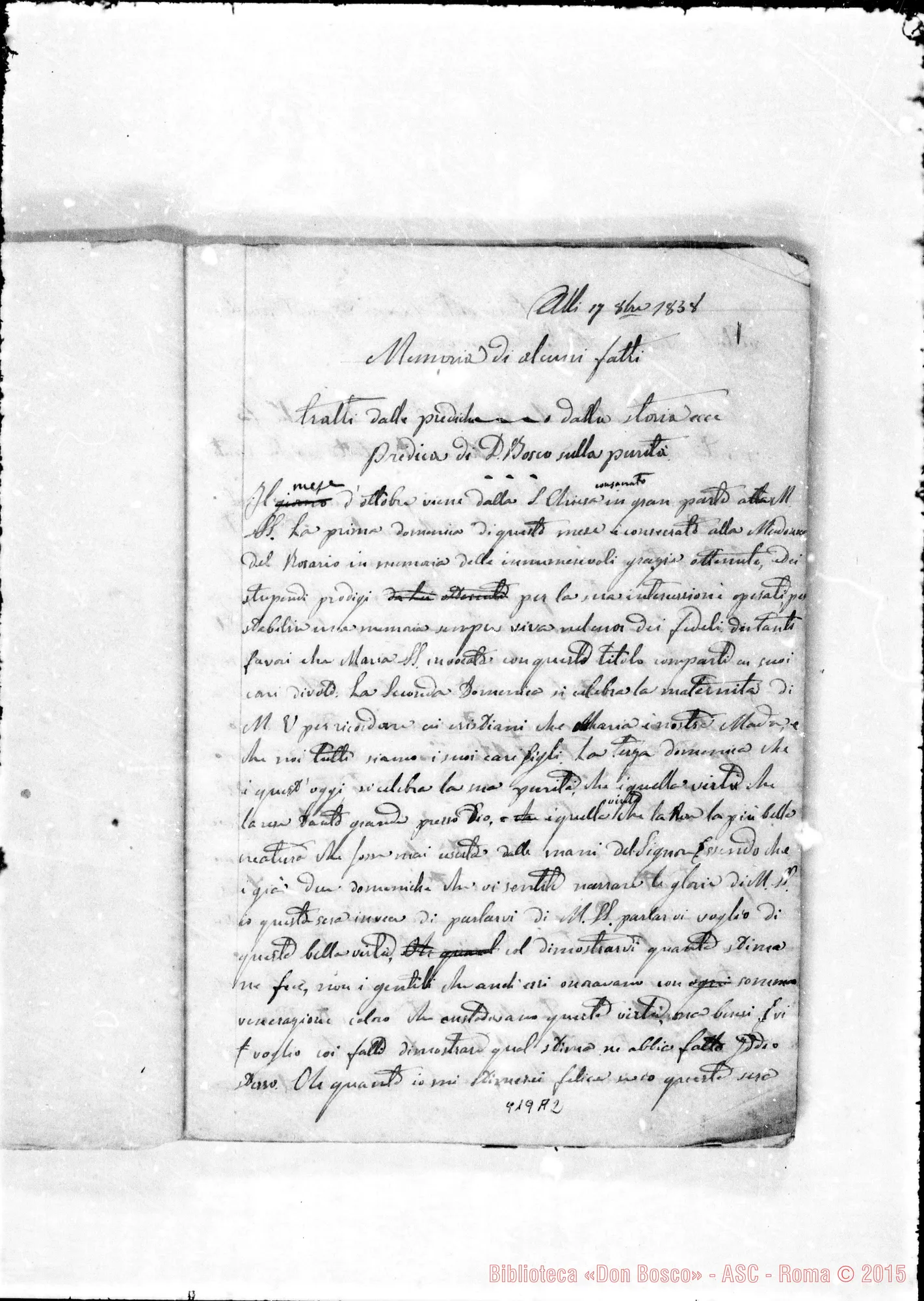 Fotogramma A 2 — Bonetti Giovanni: Cronaca. 1858… «Memoria di alcuni fatti…»