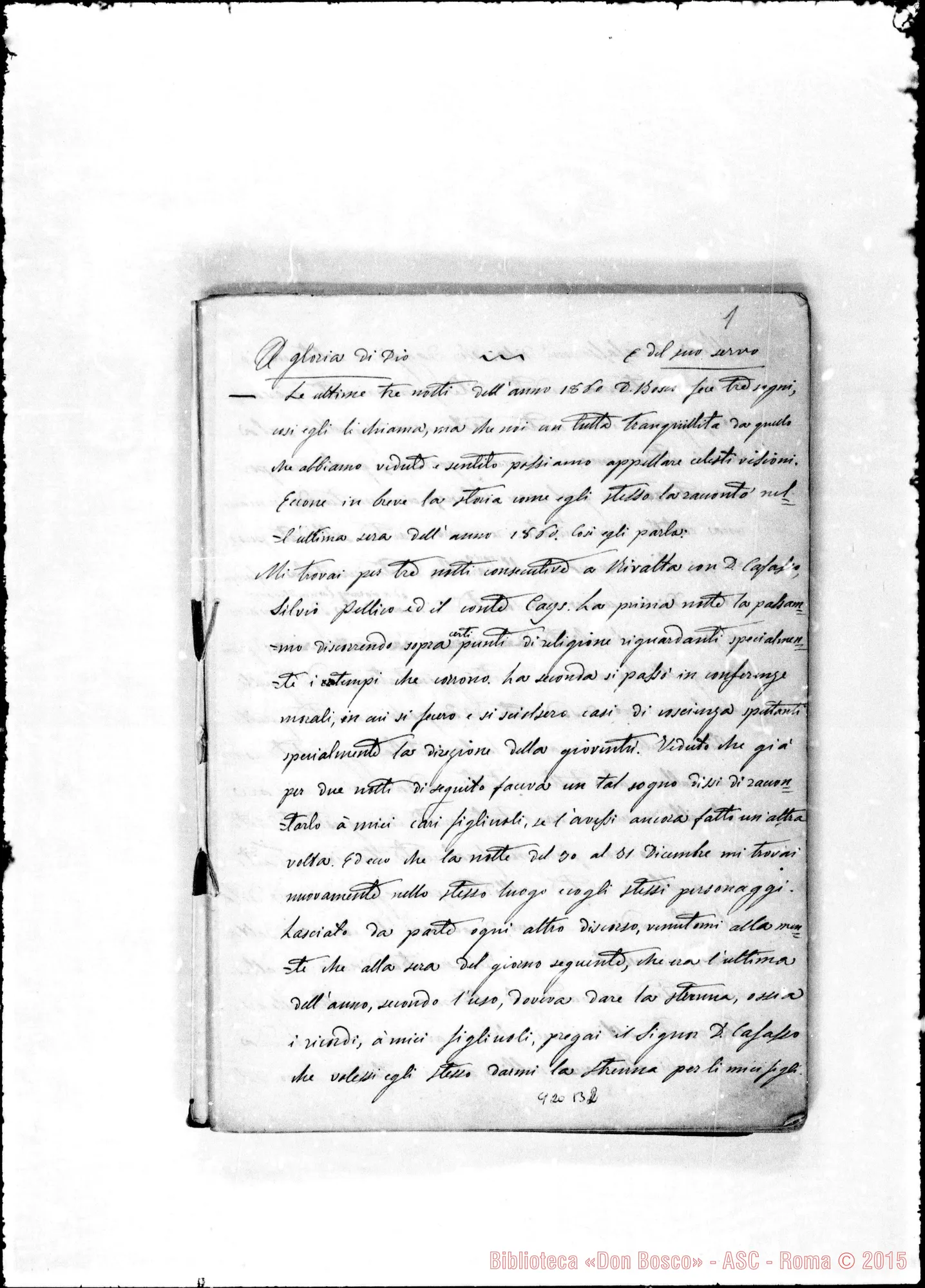 Fotogramma B 2 — Annali. 1860-61. «A gloria di Dio E del suo servo»