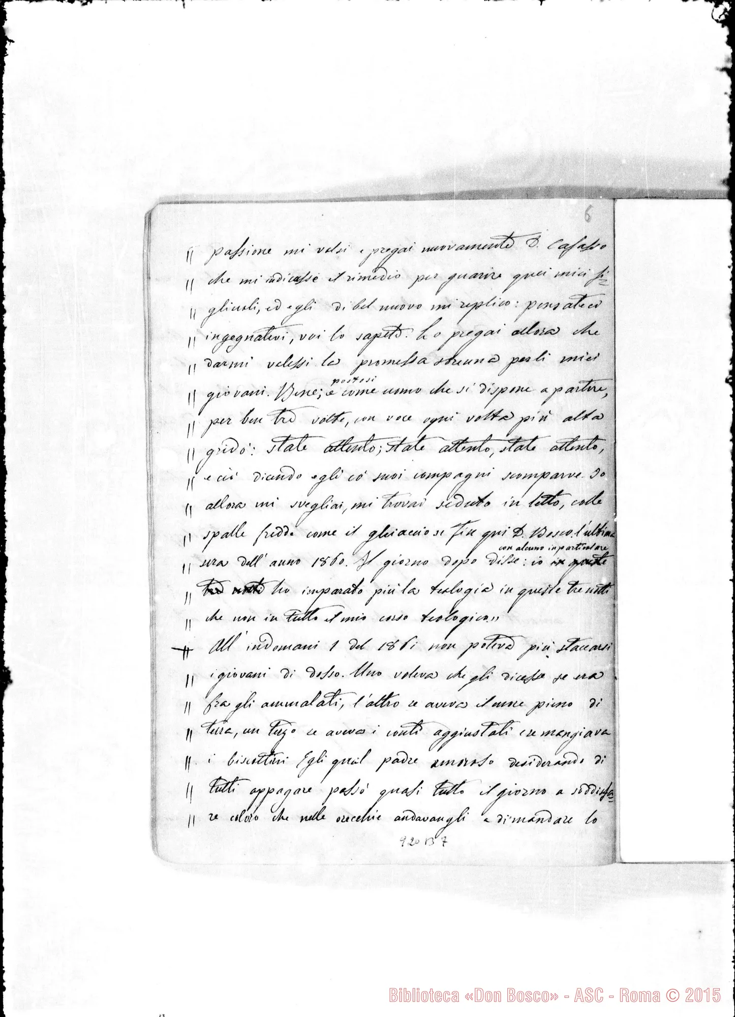 Fotogramma B 7 — Annali. 1860-61. «A gloria di Dio E del suo servo»