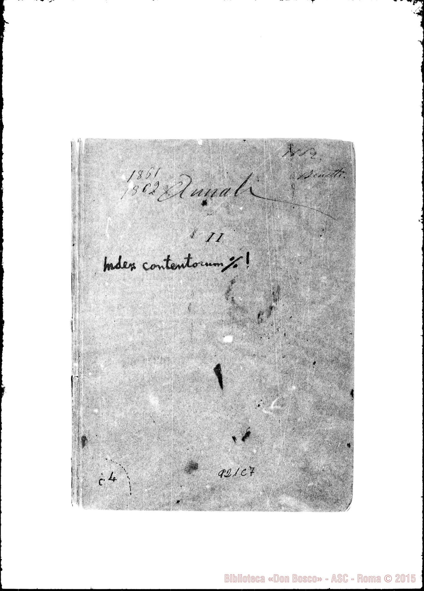 Fotogramma C 7 — Annali. 1861-62. «Ricordi dati dal Sig. D. Bosco ai suoi…»