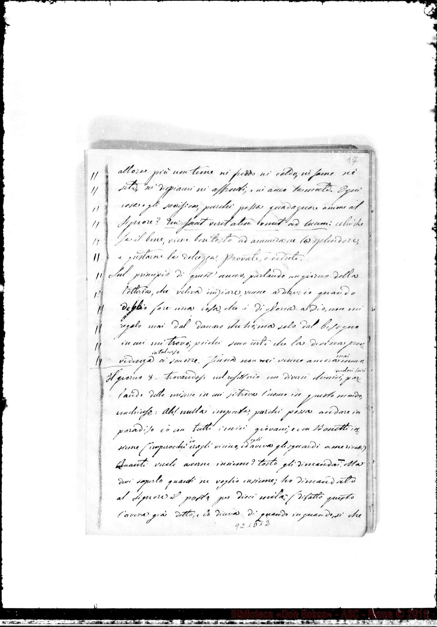 Fotogramma D 12 — Annali. 1861-62. «Ricordi dati dal Sig. D. Bosco ai suoi…»