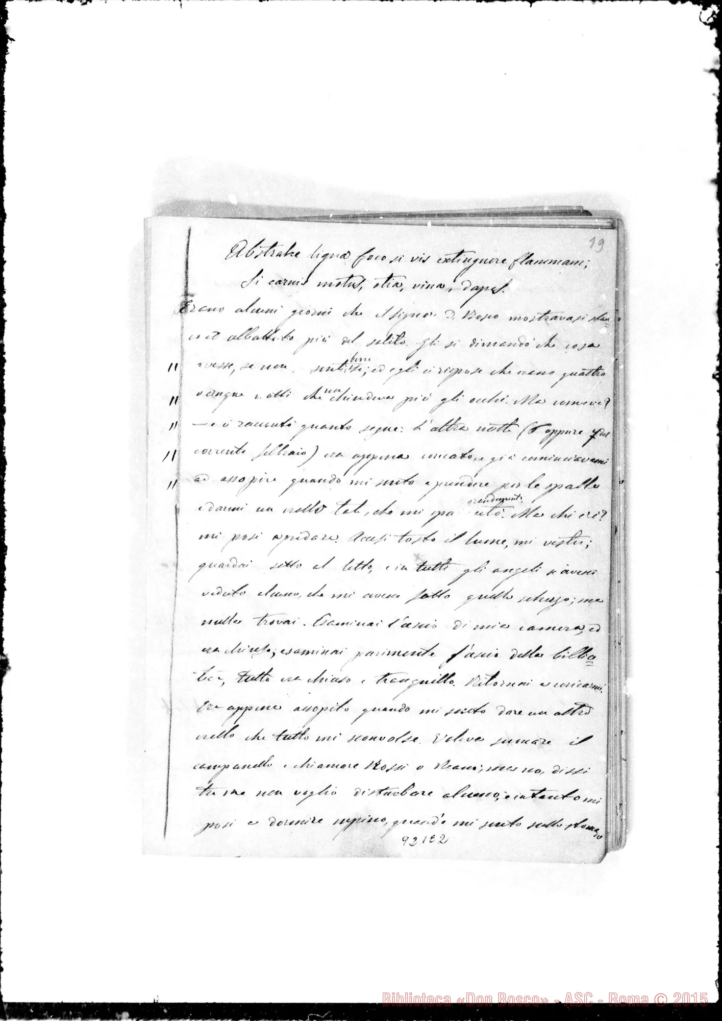Fotogramma E 2 — Annali. 1861-62. «Ricordi dati dal Sig. D. Bosco ai suoi…»