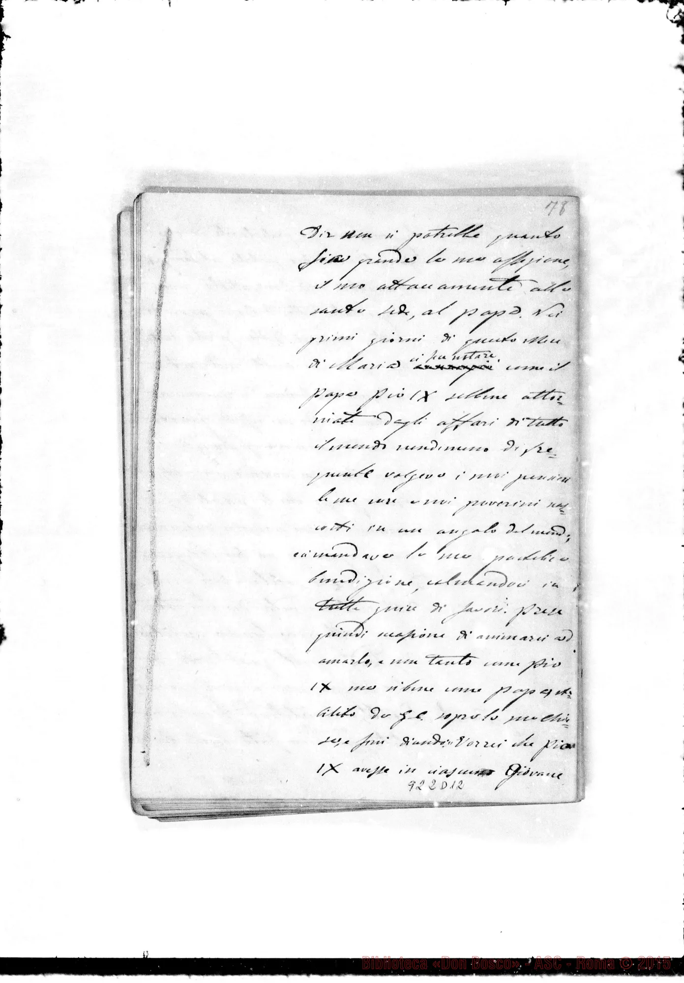 Fotogramma D 12 — Annali. 1861-62. «Ricordi dati dal Sig. D. Bosco ai suoi…»