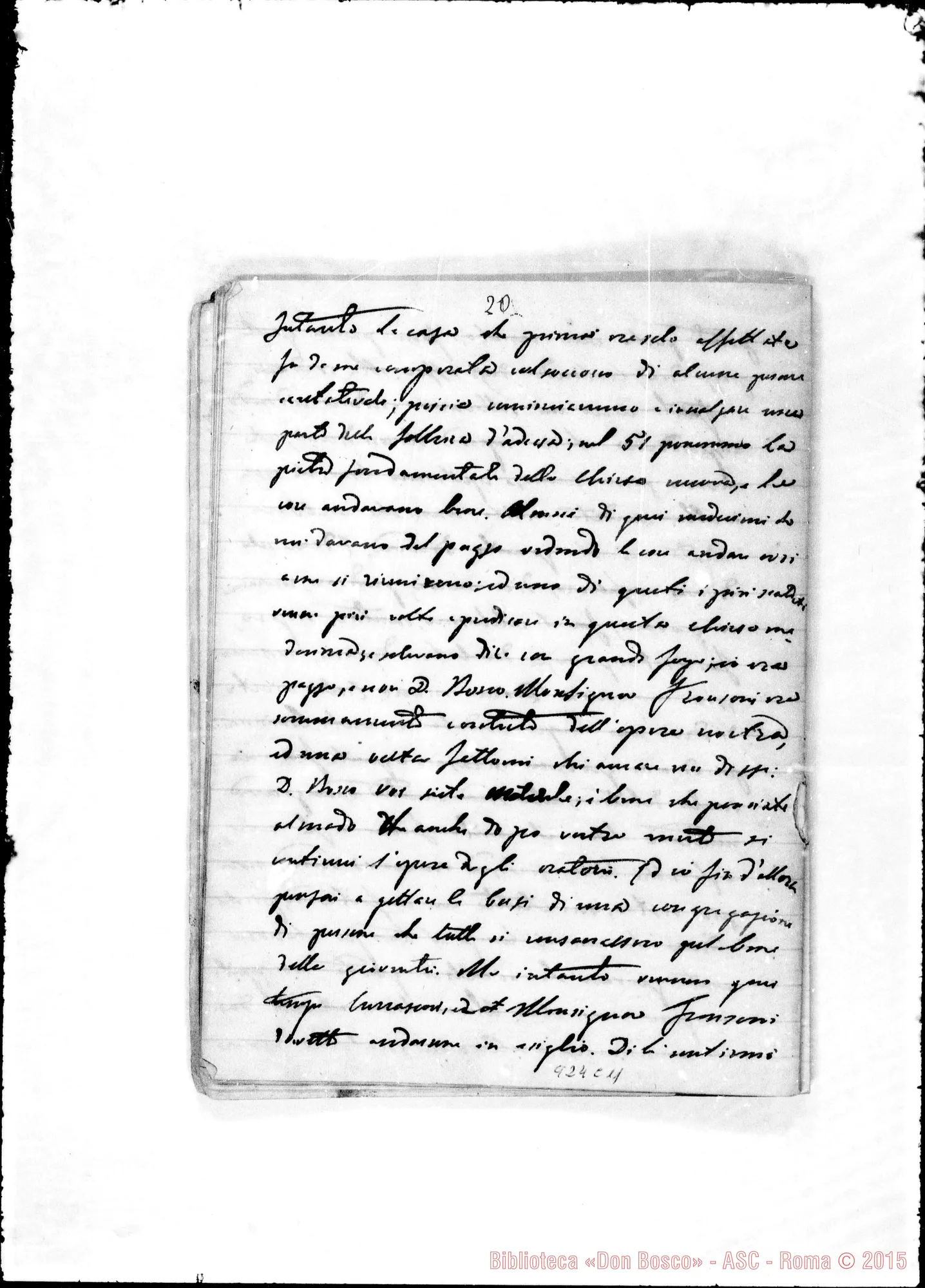 Fotogramma C 11 — Cronaca. 1864. Conferenza di D. Bosco: «Malizia del peccato…»
