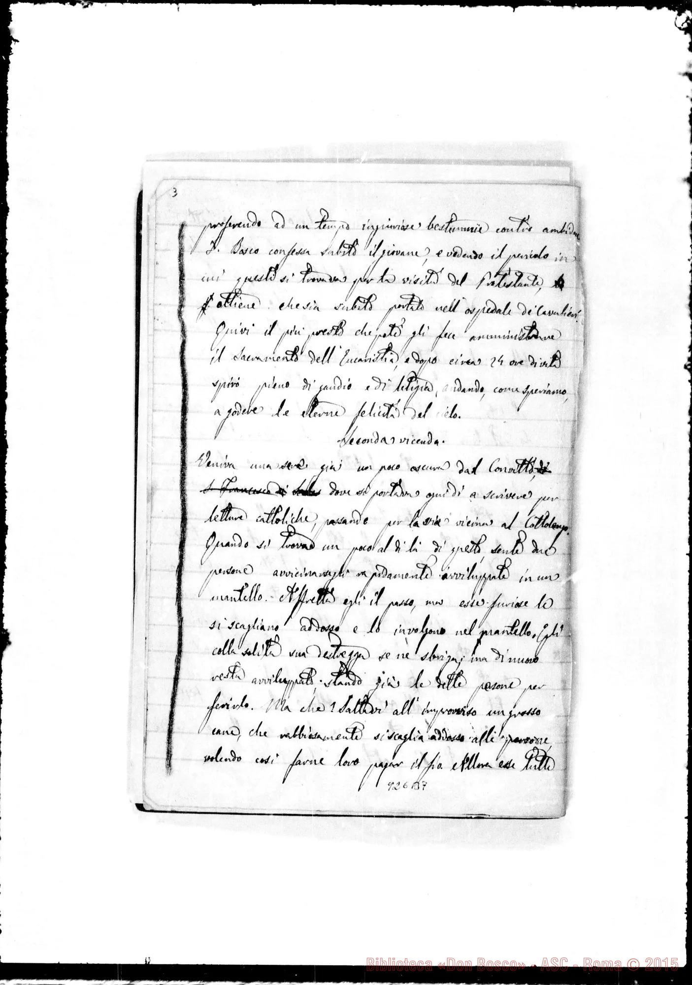 Fotogramma B 7 — Memorie. «Eravi nell’Oratorio un giovane…»