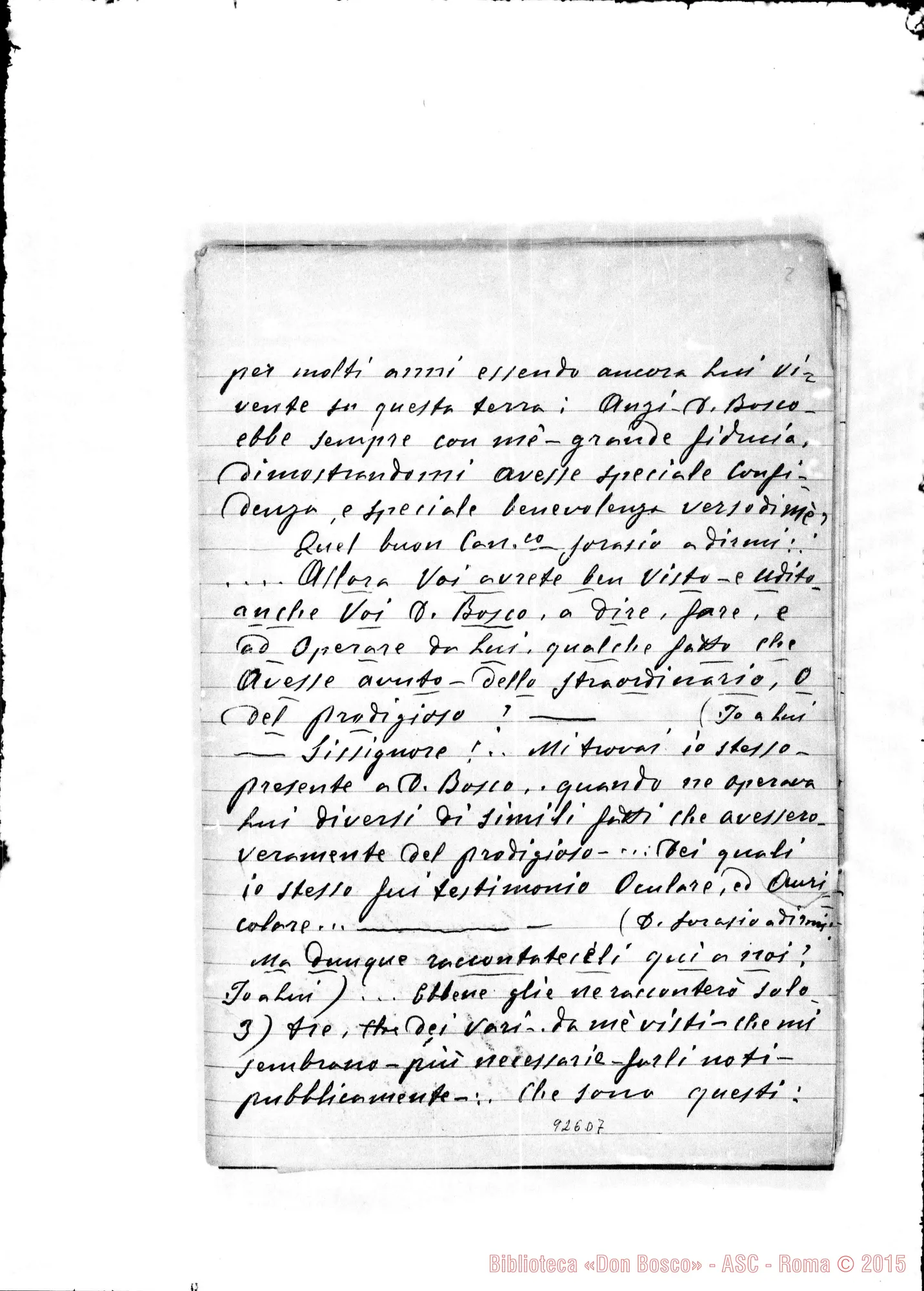 Fotogramma D 7 — Branda Michele, coad.: Testimonianze sulla vita di D. Bosco. Tre fatti prodigiosi