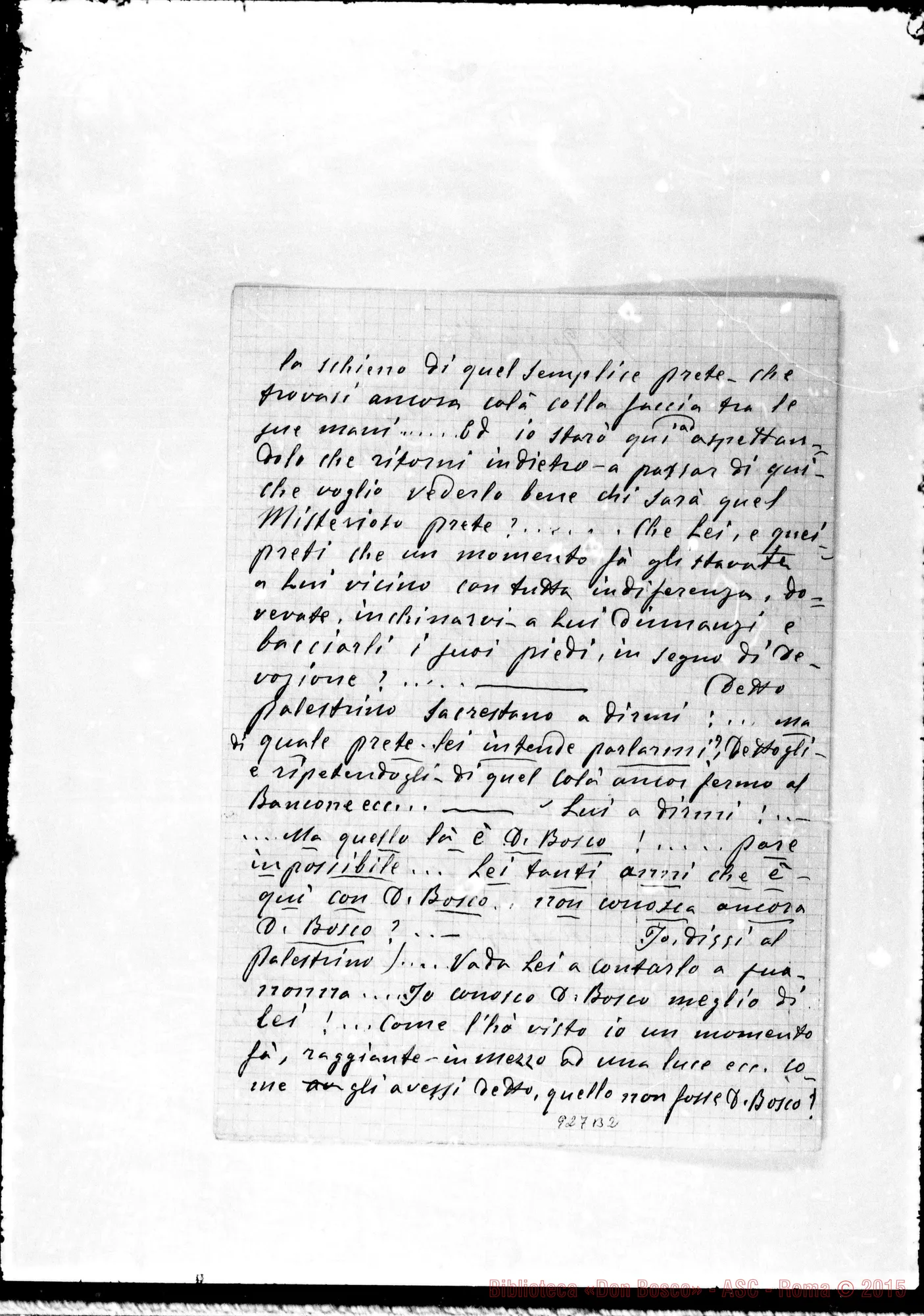 Fotogramma B 2 — Branda Michele, coad.: Testimonianze sulla vita di D. Bosco. Tre fatti prodigiosi