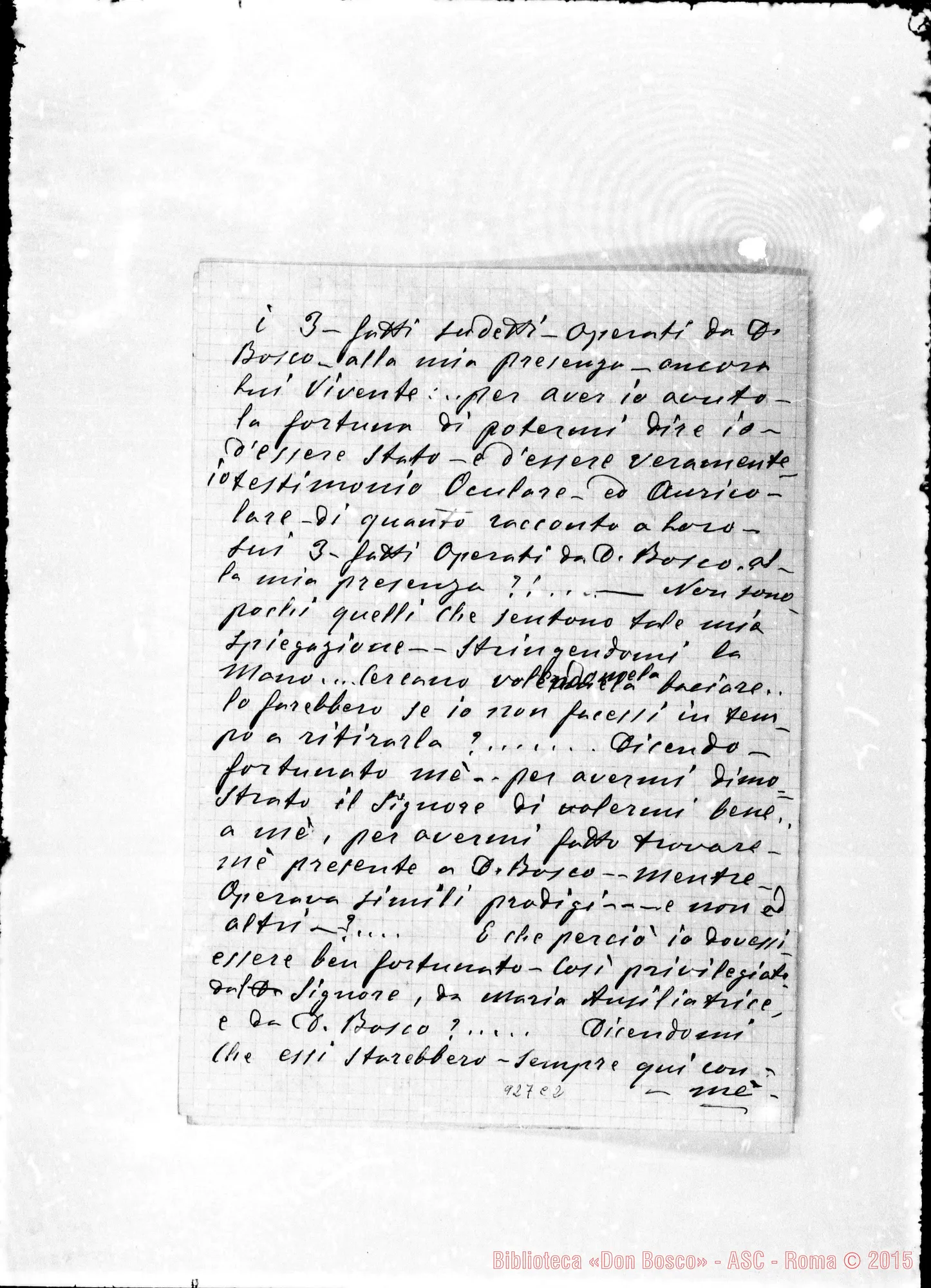 Fotogramma C 2 — Branda Michele, coad.: Testimonianze sulla vita di D. Bosco. Tre fatti prodigiosi