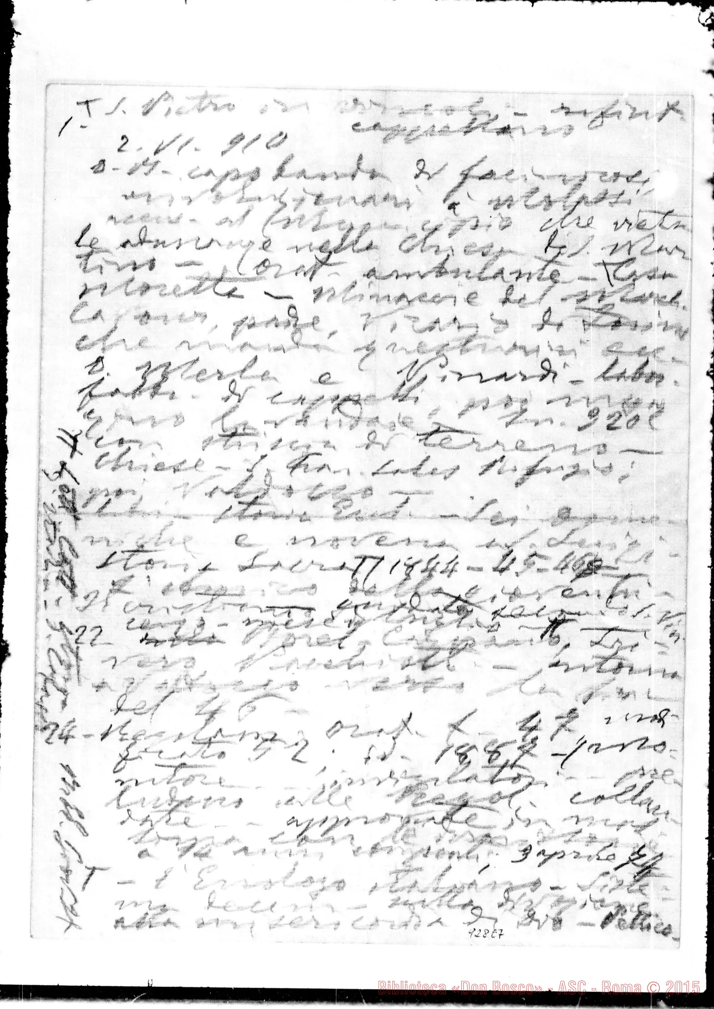 Fotogramma E 7 — Appunti A matita per il processo di beatificazione…