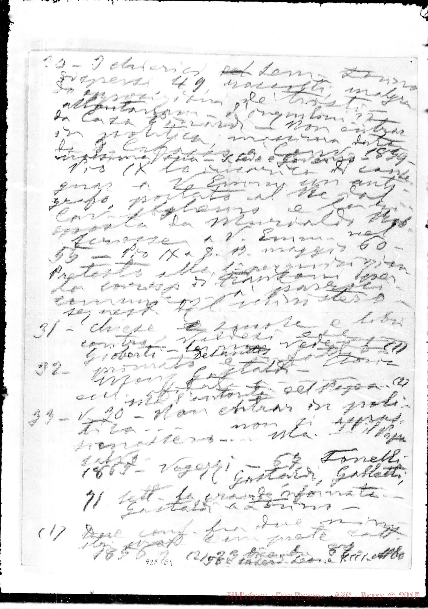 Fotogramma E 9 — Appunti A matita per il processo di beatificazione…