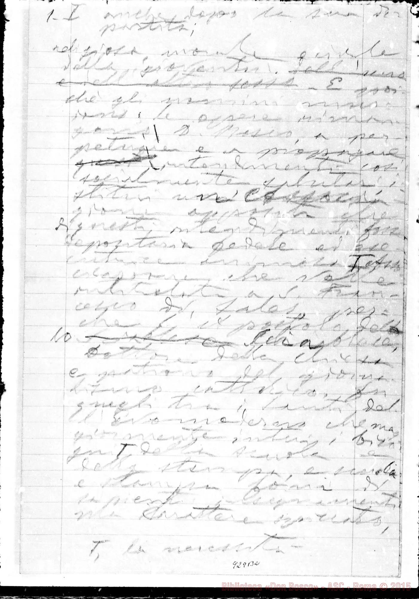 Fotogramma B 2 — Appunti A matita per il processo di beatificazione…
