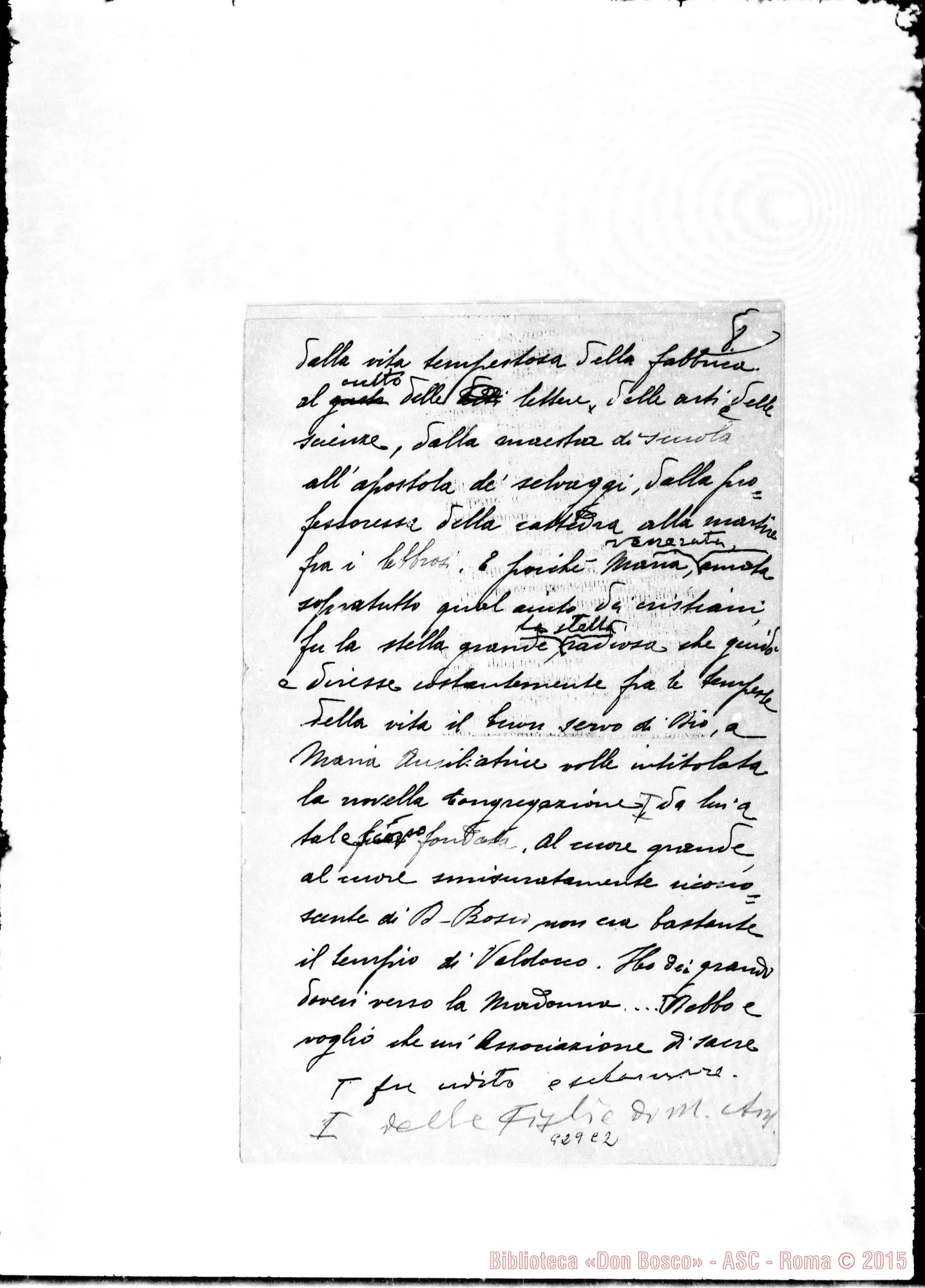 Fotogramma C 2 — Trascrizione d’uno dei brani A matita…