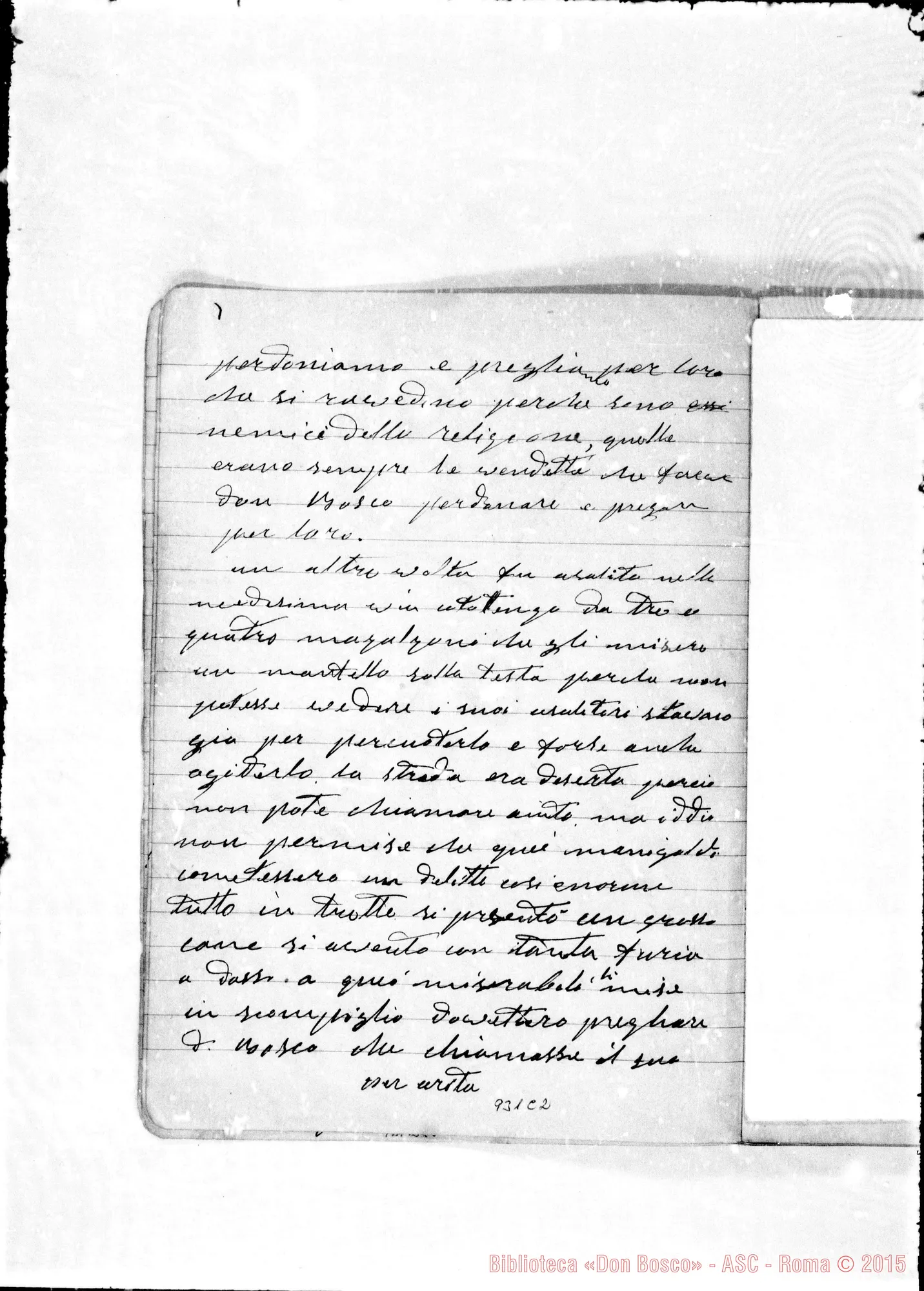Fotogramma C 2 — Relazione sulla vita di D. Bosco. «Nel 1854…»