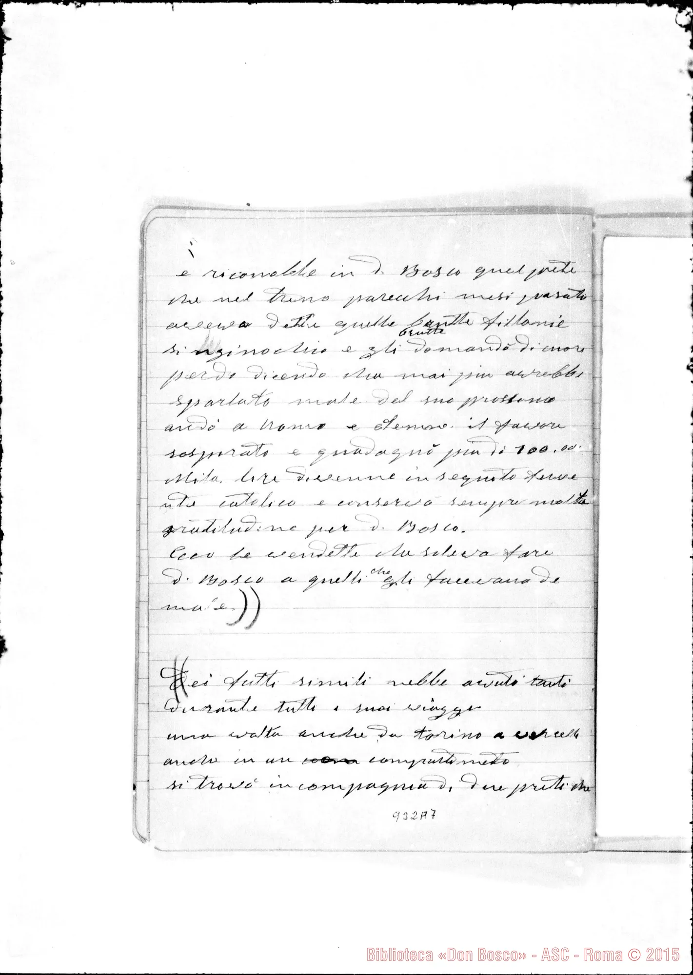 Fotogramma A 7 — Relazione sulla vita di D. Bosco. «Nel 1854…»