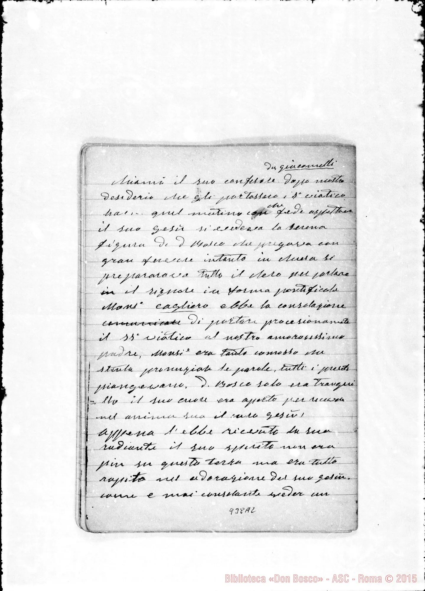 Fotogramma A 2 — «1887. Ultima malattia di D. Bosco»