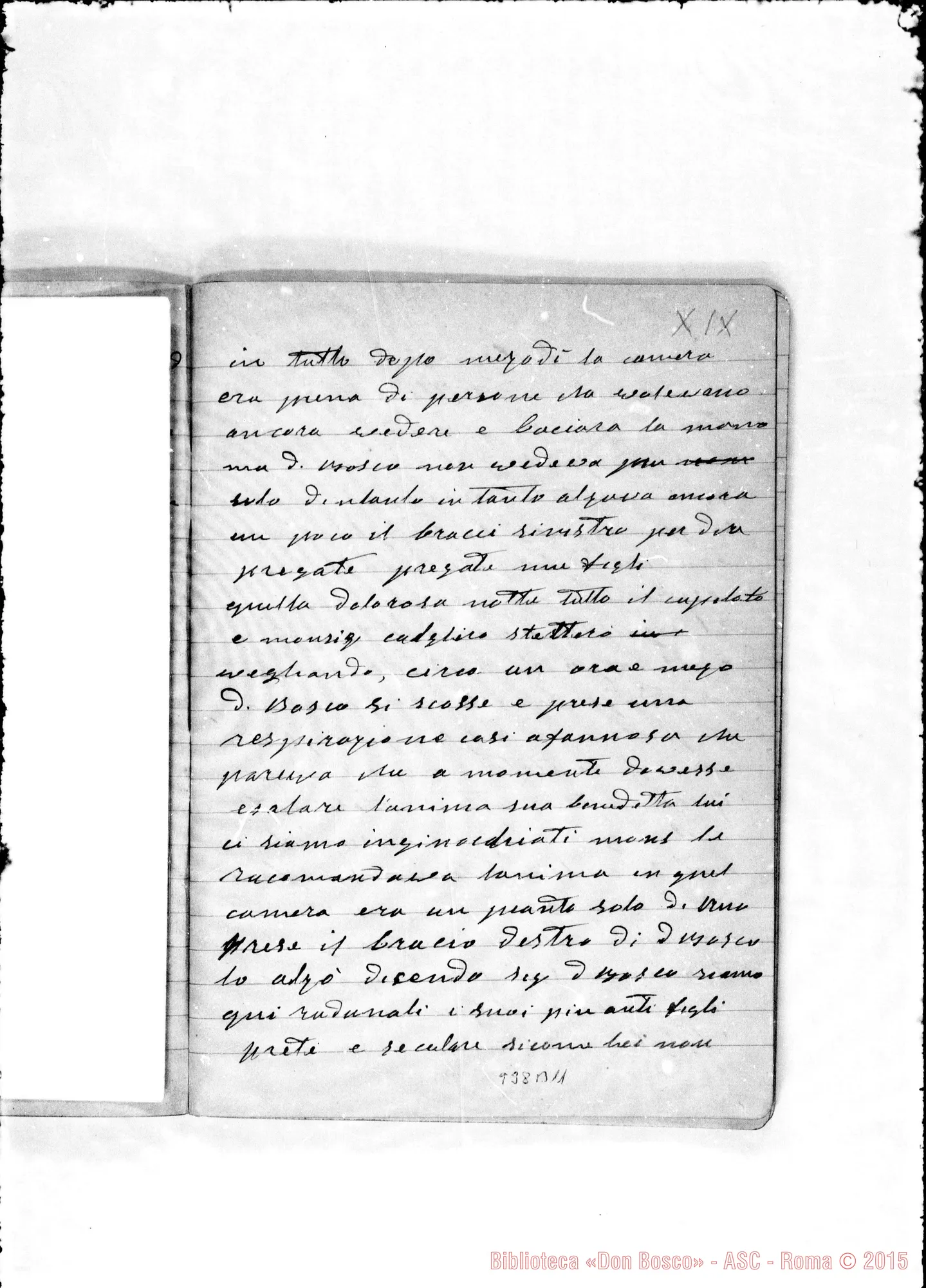 Fotogramma B 11 — «In quella settimana venne…» Seconda parte «malattia Bosco»