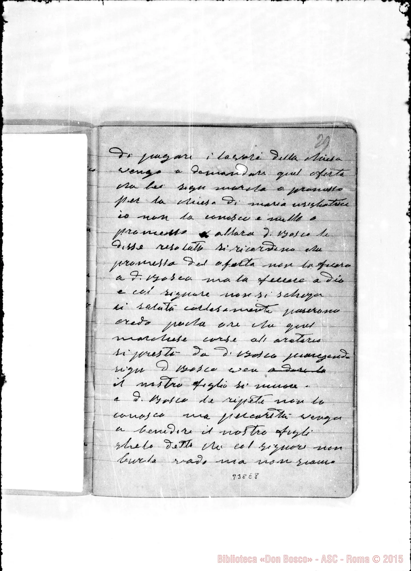 Fotogramma E 8 — Deposizione per la causa del Servo di Dio Giov. Bosco