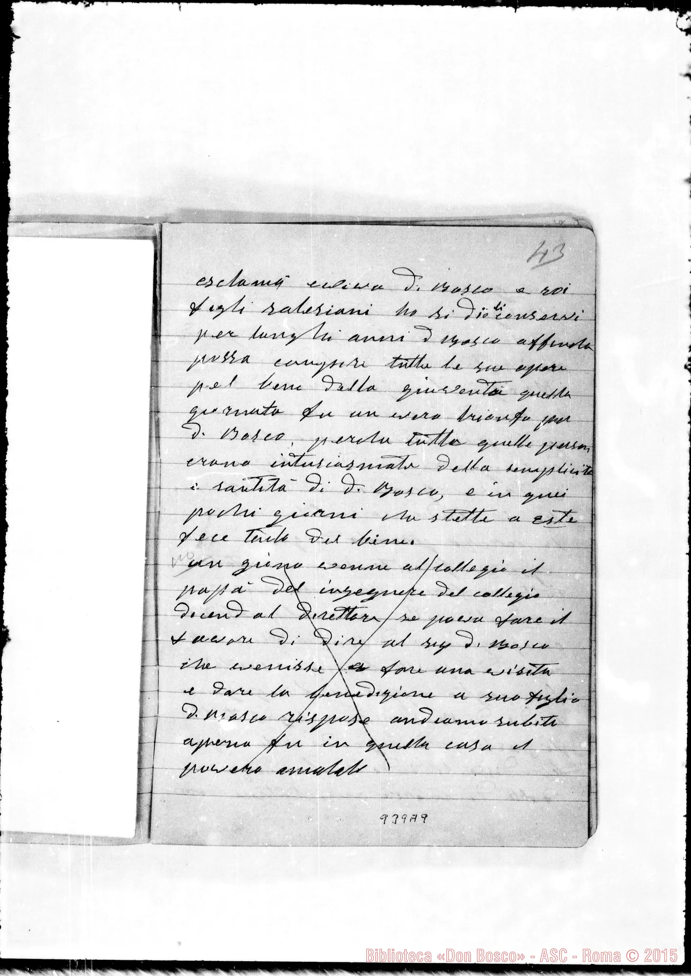 Fotogramma A 9 — Deposizione per la causa del Servo di Dio Giov. Bosco