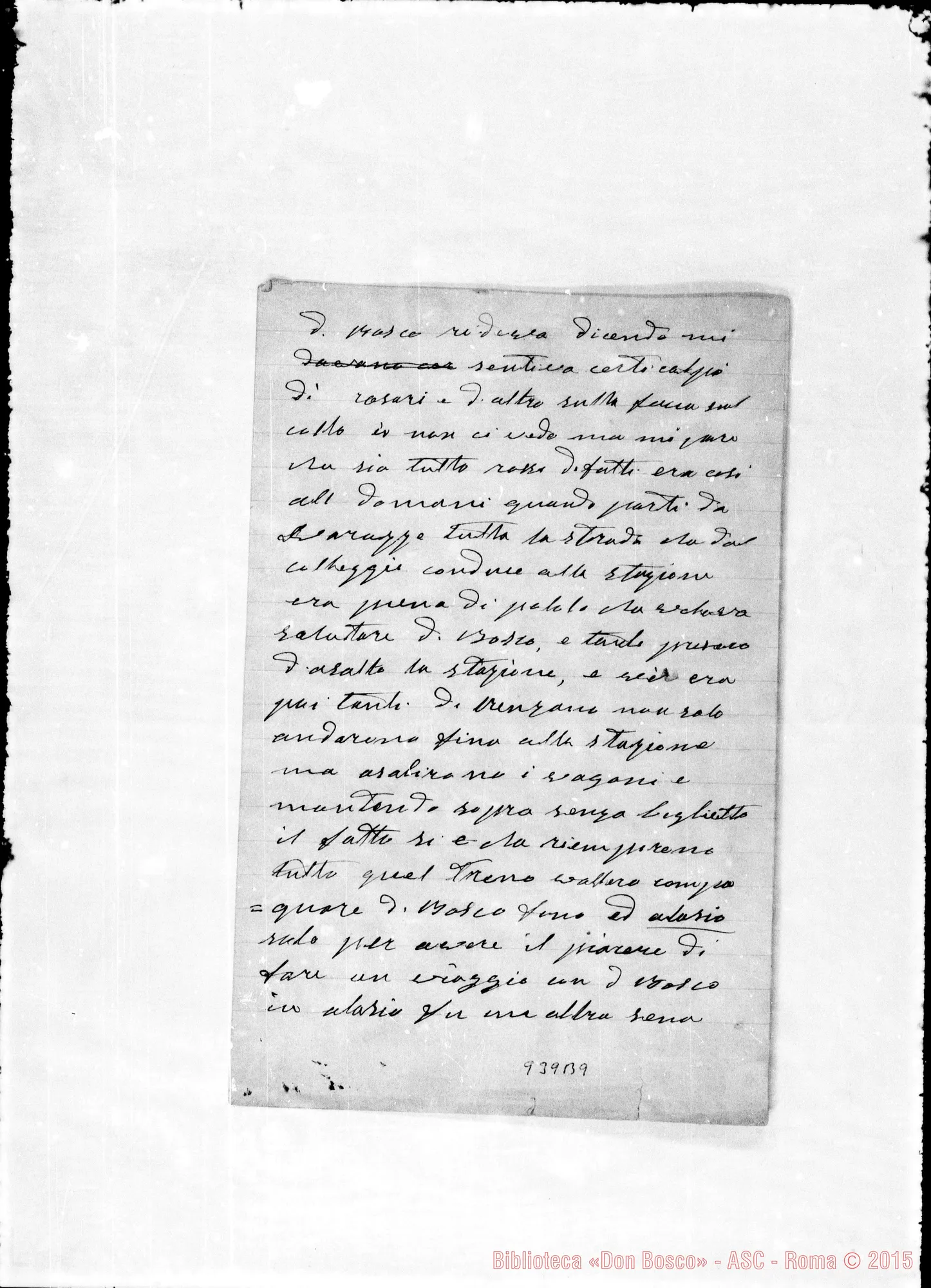 Fotogramma B 9 — Deposizione per la causa del Servo di Dio Giov. Bosco