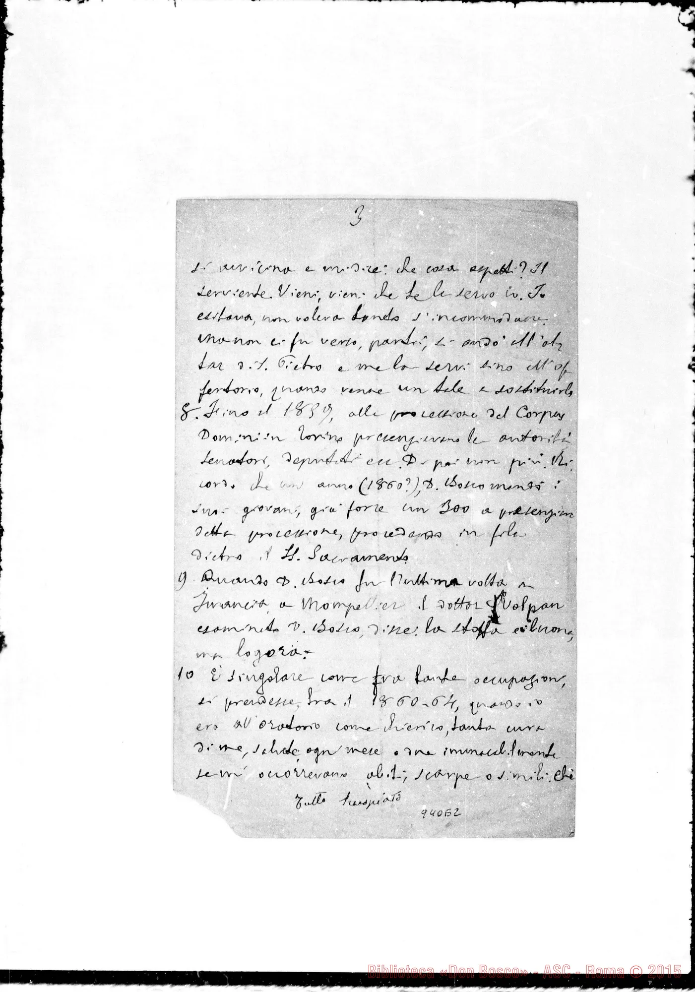 Fotogramma E 2 — Garino Giovanni, sac. SDB: «Relazione di alcuni fatti…» Ms. Garino