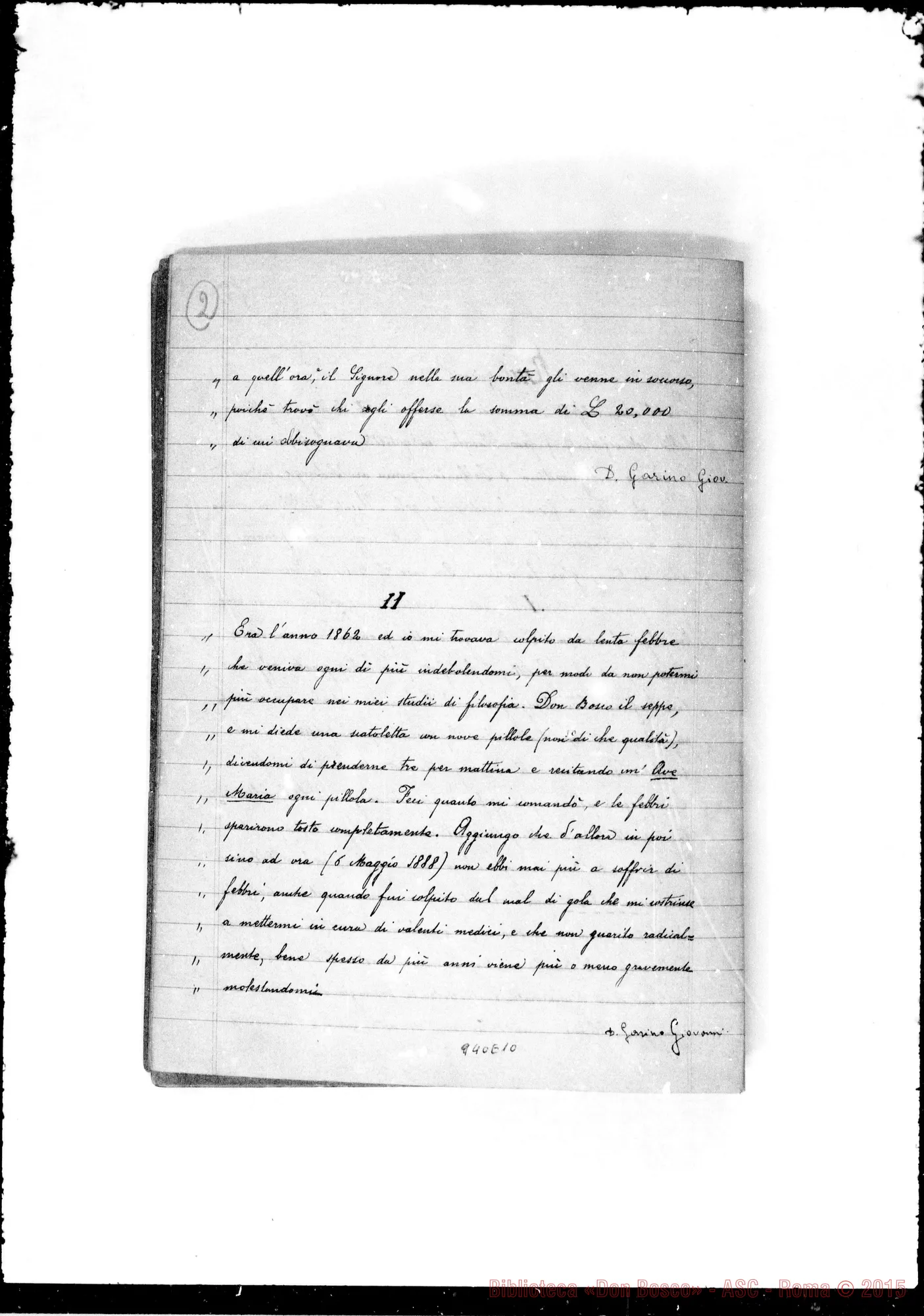 Fotogramma E 10 — «Relazione di alcuni fatti…» Redaz. d’altra mano