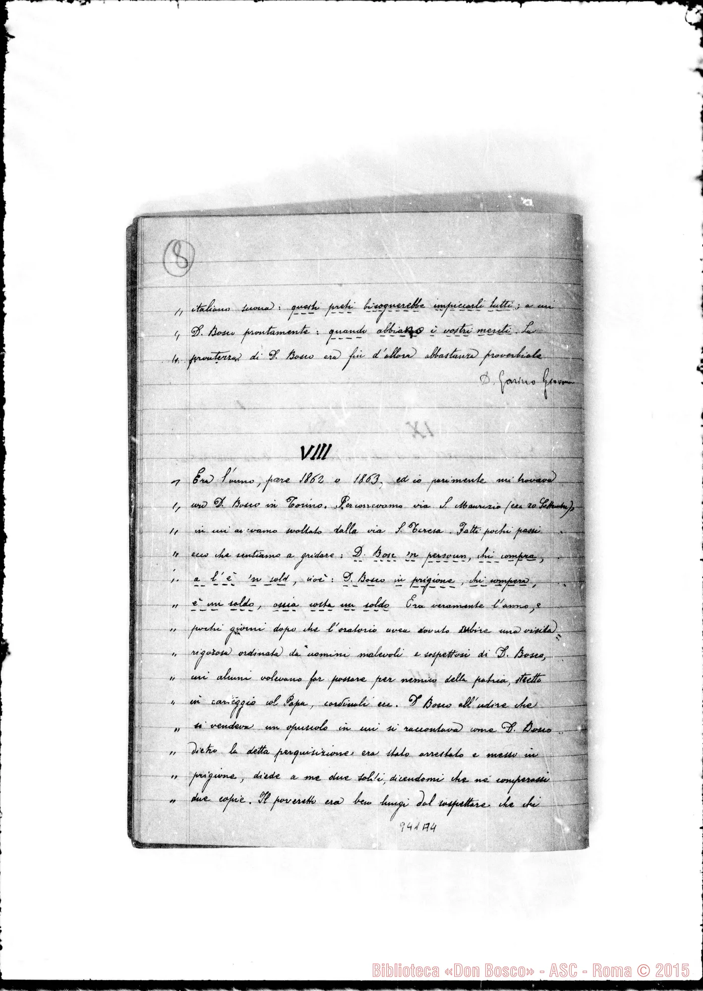 Fotogramma A 4 — «Relazione di alcuni fatti…» Redaz. d’altra mano