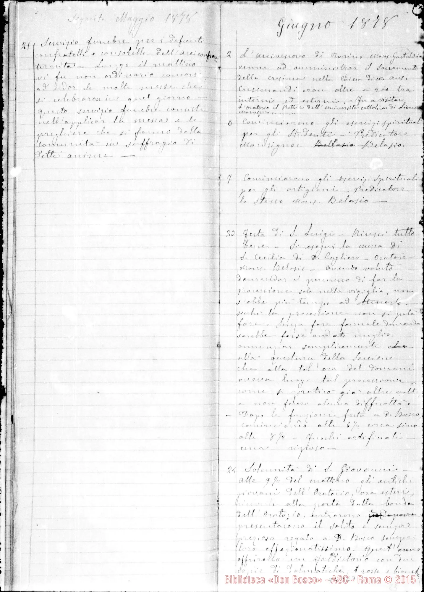 Fotogramma E 7 — Lazzero Giuseppe, sac. SDB: Diario dell’Oratorio di S. Frco. di Sales…