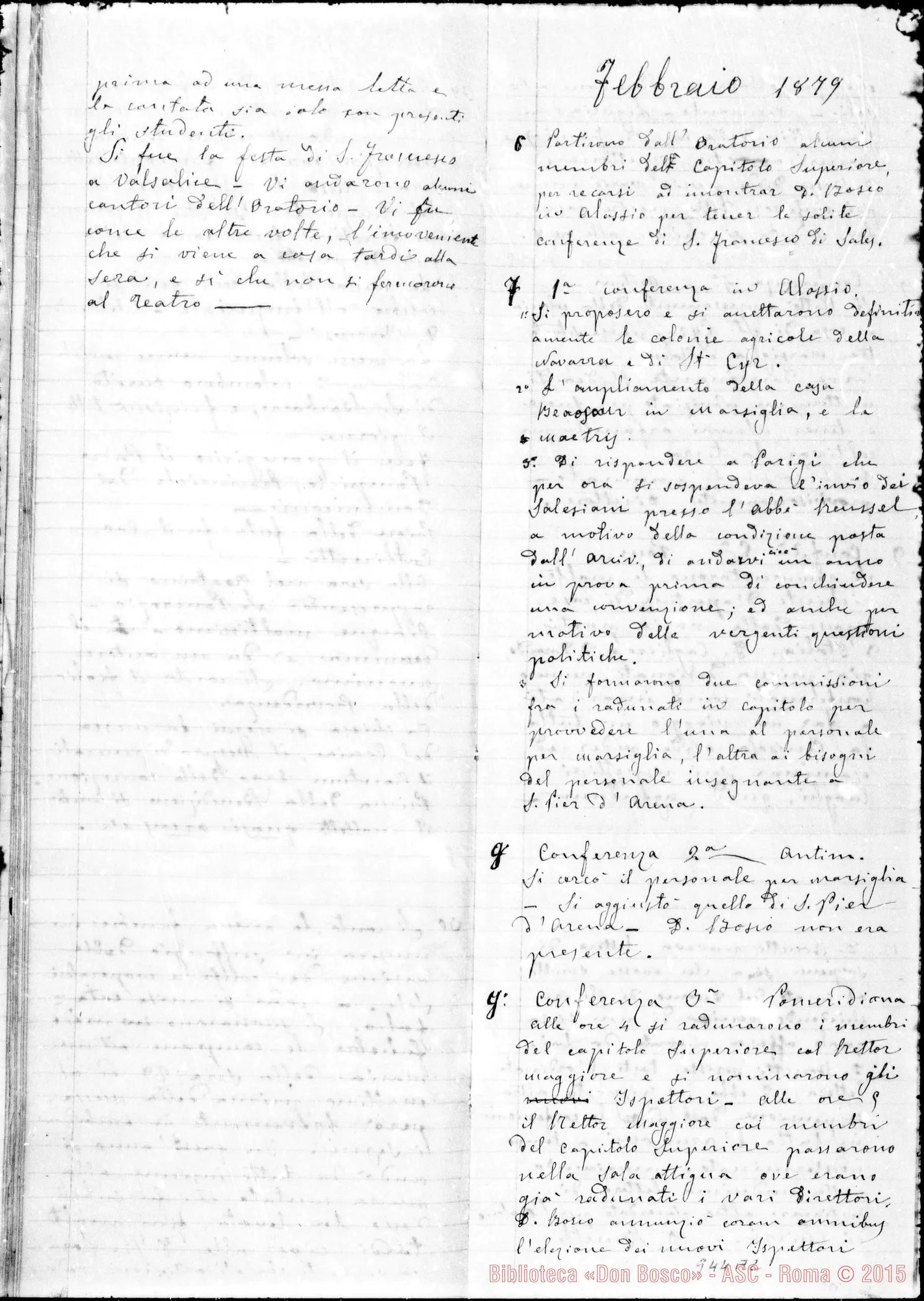 Fotogramma A 2 — Lazzero Giuseppe, sac. SDB: Diario dell’Oratorio di S. Frco. di Sales…