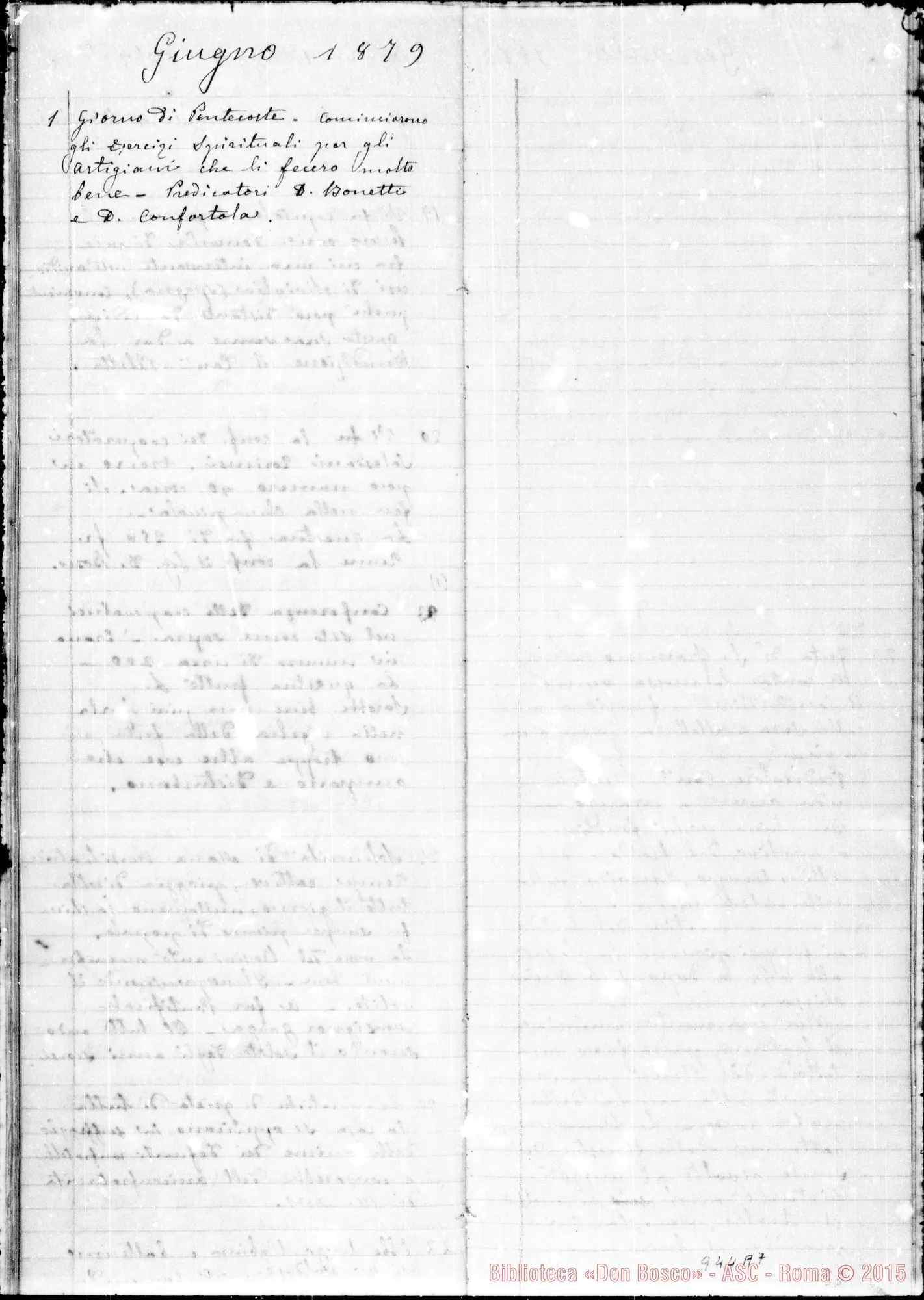 Fotogramma A 7 — Lazzero Giuseppe, sac. SDB: Diario dell’Oratorio di S. Frco. di Sales…