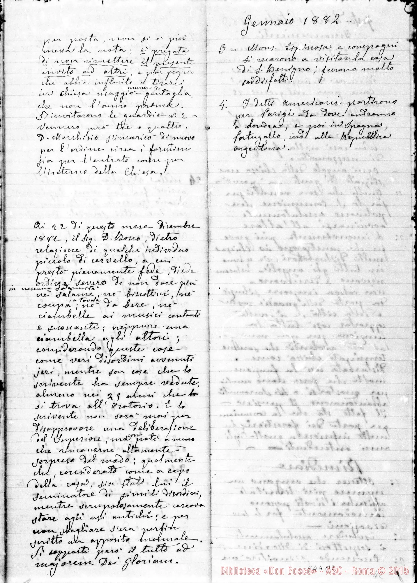 Fotogramma B 2 — Lazzero Giuseppe, sac. SDB: Diario dell’Oratorio di S. Frco. di Sales…