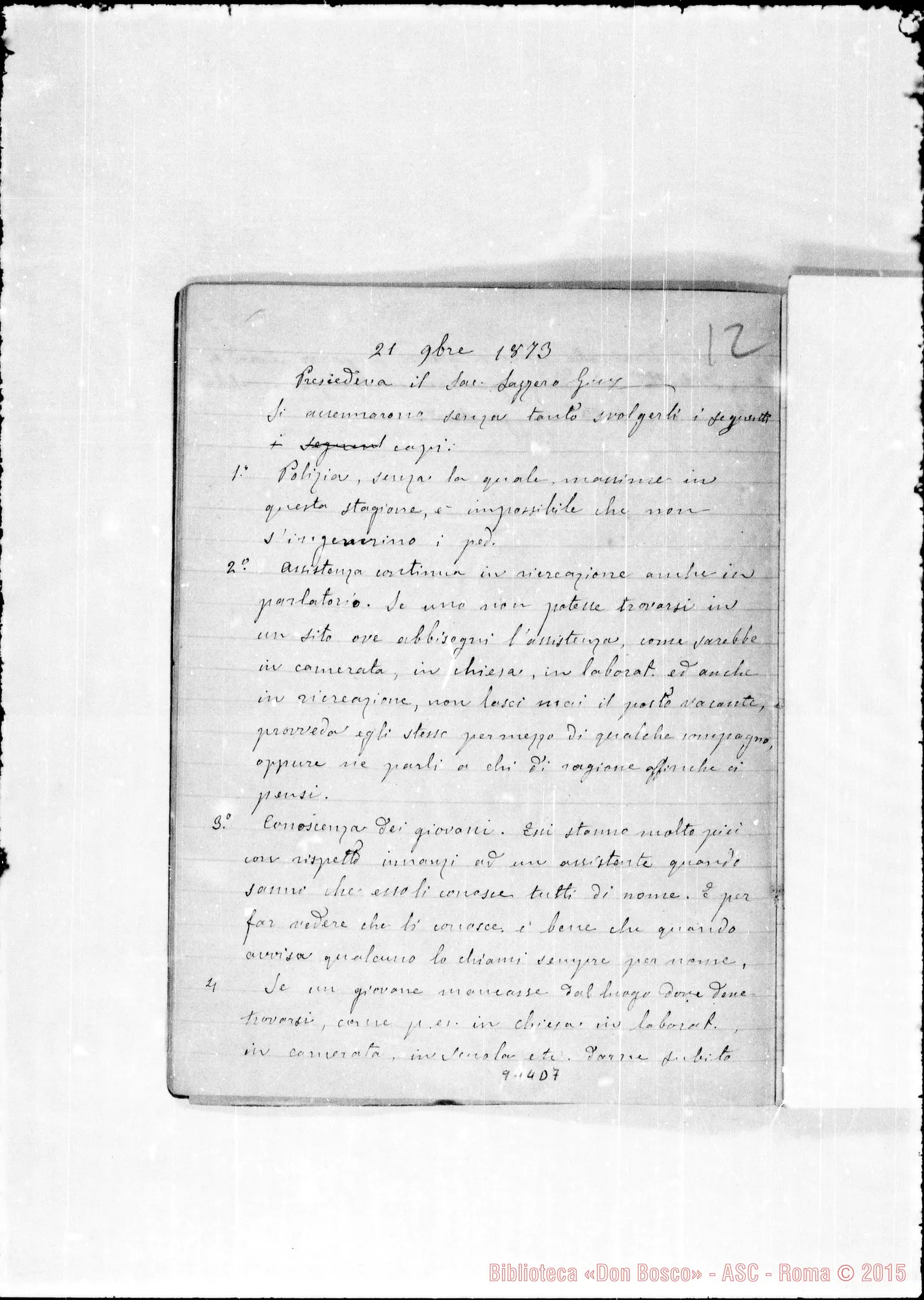 Fotogramma D 7 — Adunanze del Personale E del Capitolo dell’Oratorio…