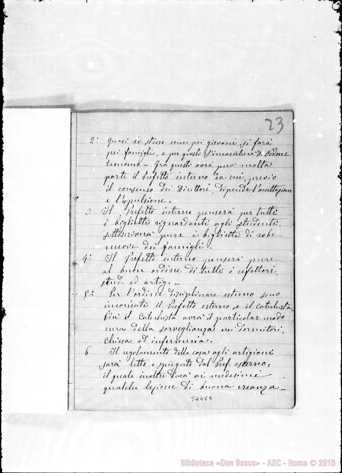 Fotogramma E 4 — Adunanze del Personale E del Capitolo dell’Oratorio…