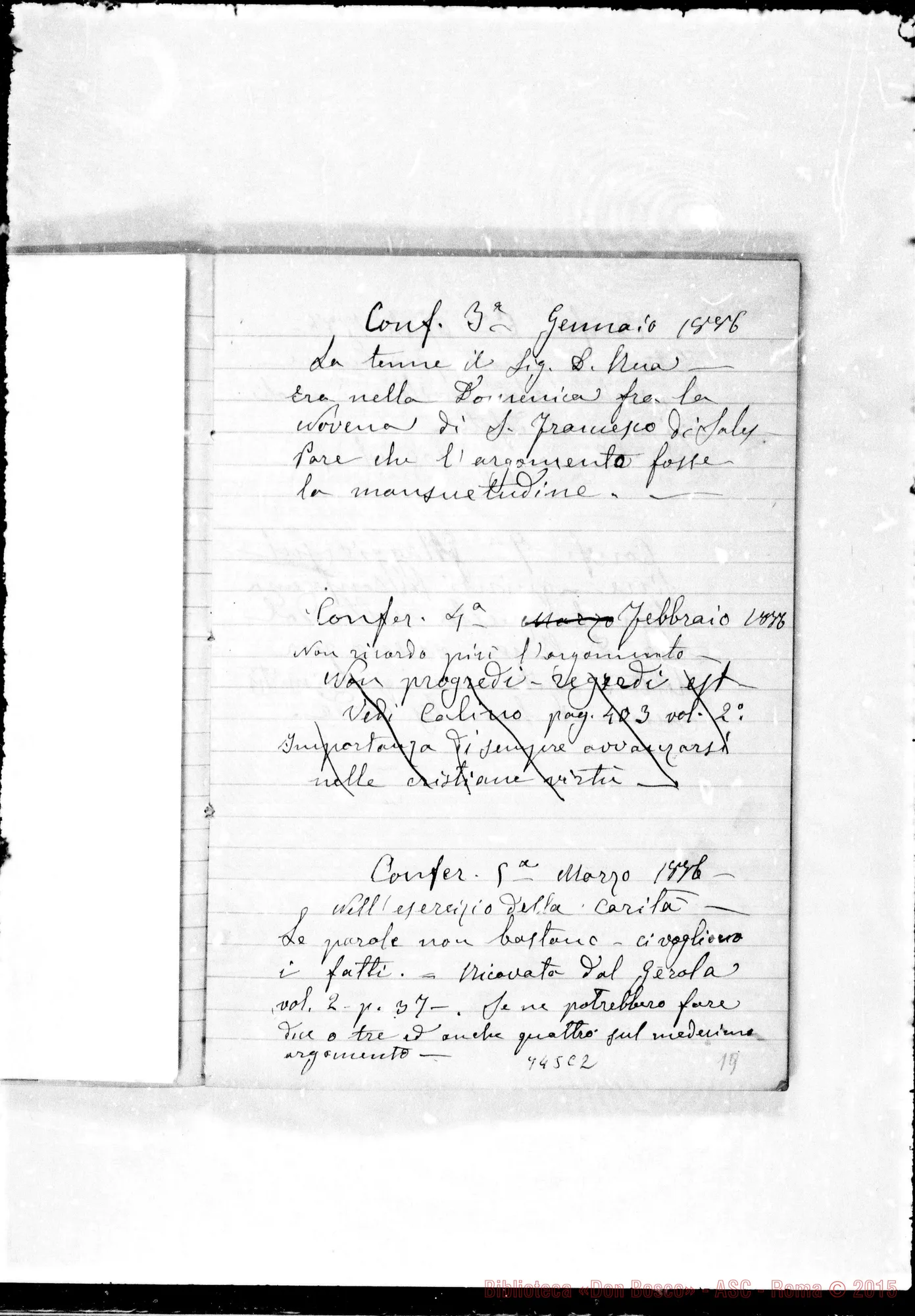 Fotogramma C 2 — Memorie di conferenze ai confratelli borghesi…