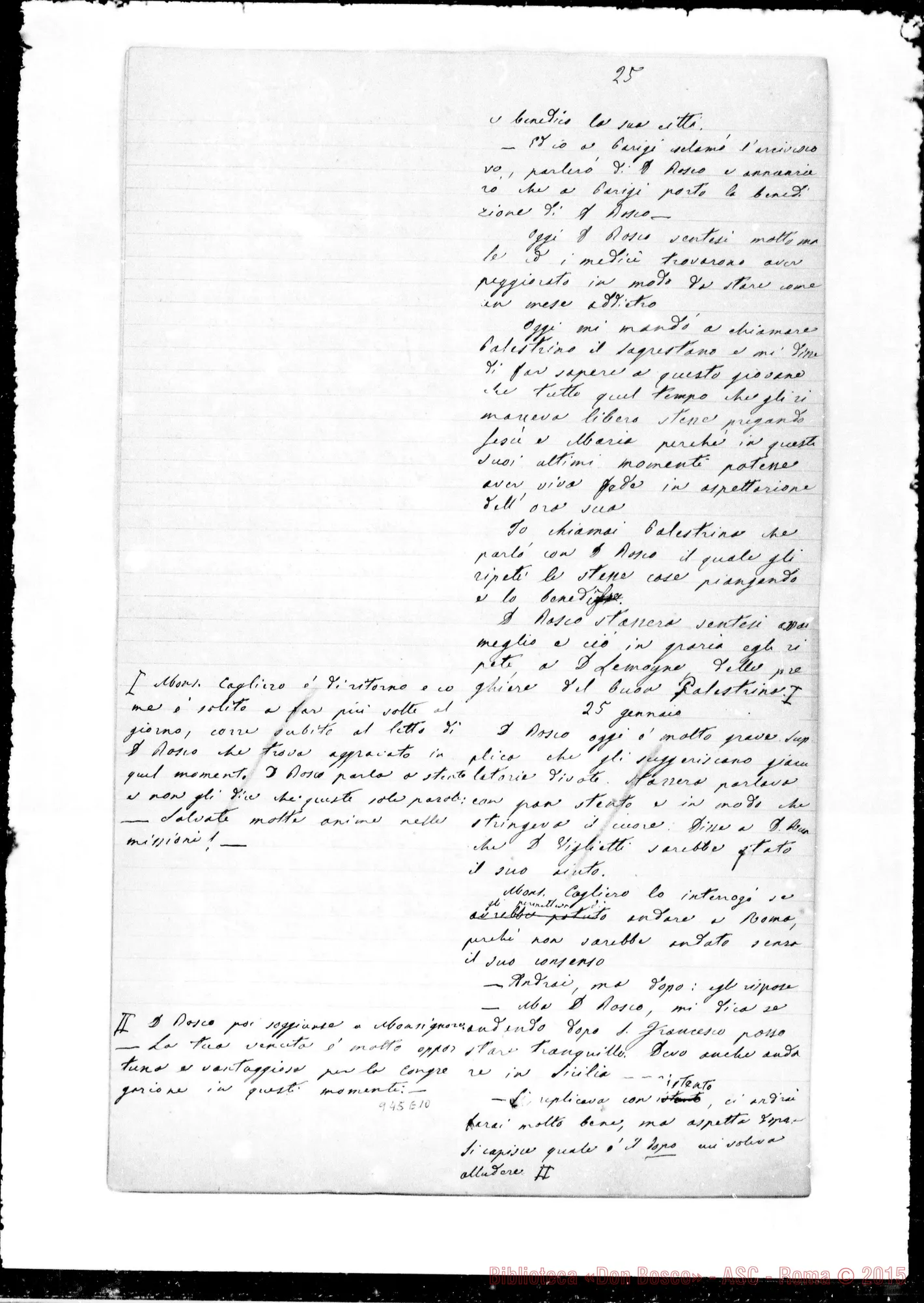 Fotogramma E 10 — Lemoyne Giov. Batt.: Diario sugli ultimi giorni di D. Bosco