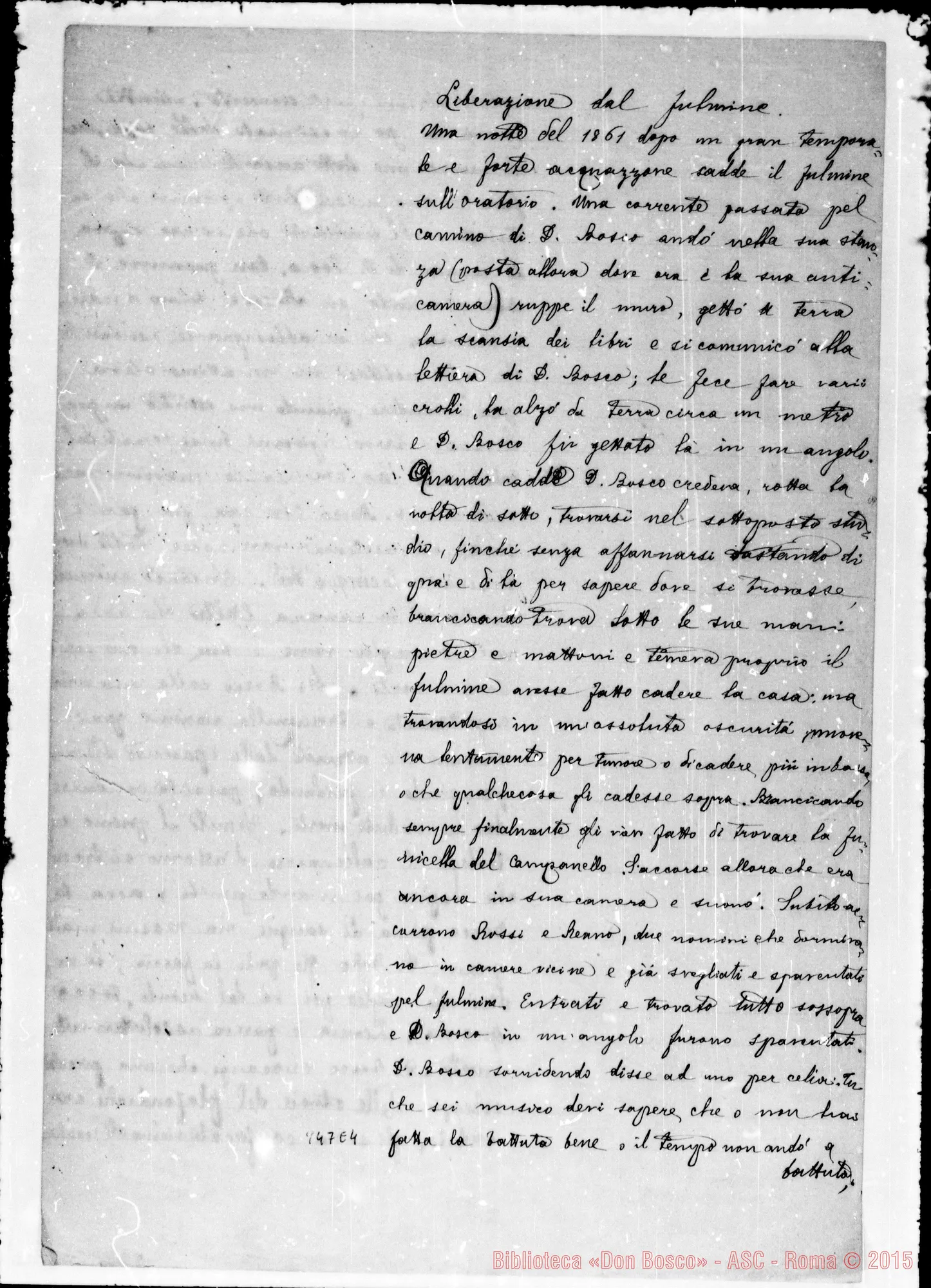 Fotogramma E 4 — Liberazione dal fulmine