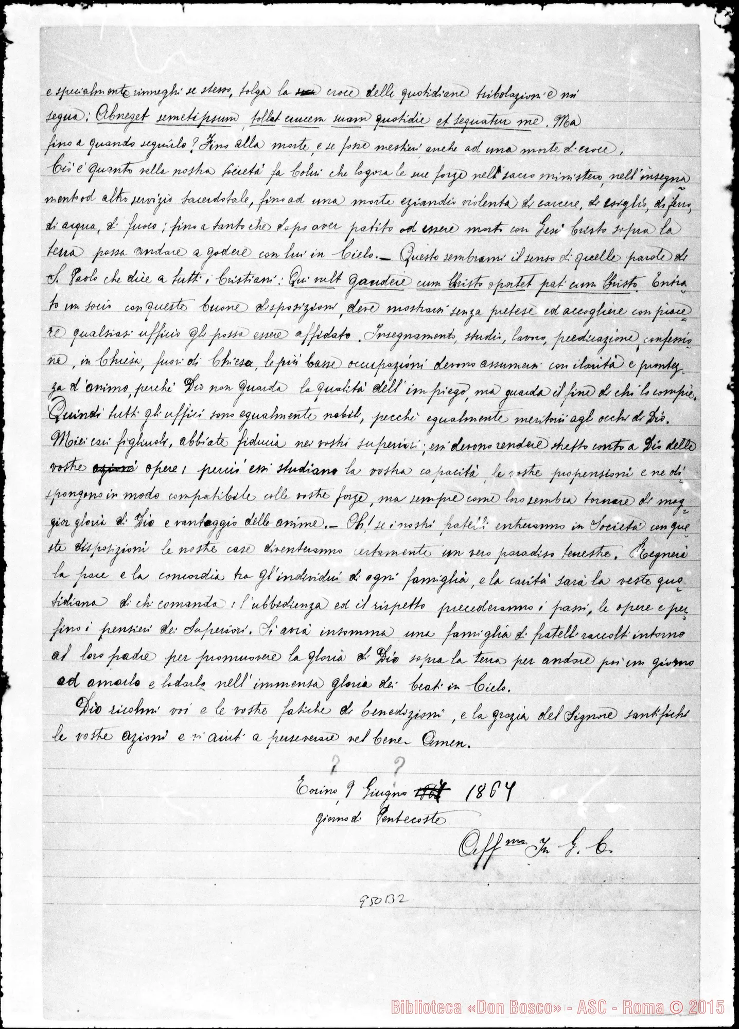 Fotogramma B 2 — Lettera di D. Bosco A Rua E agli altri… Tre copie
