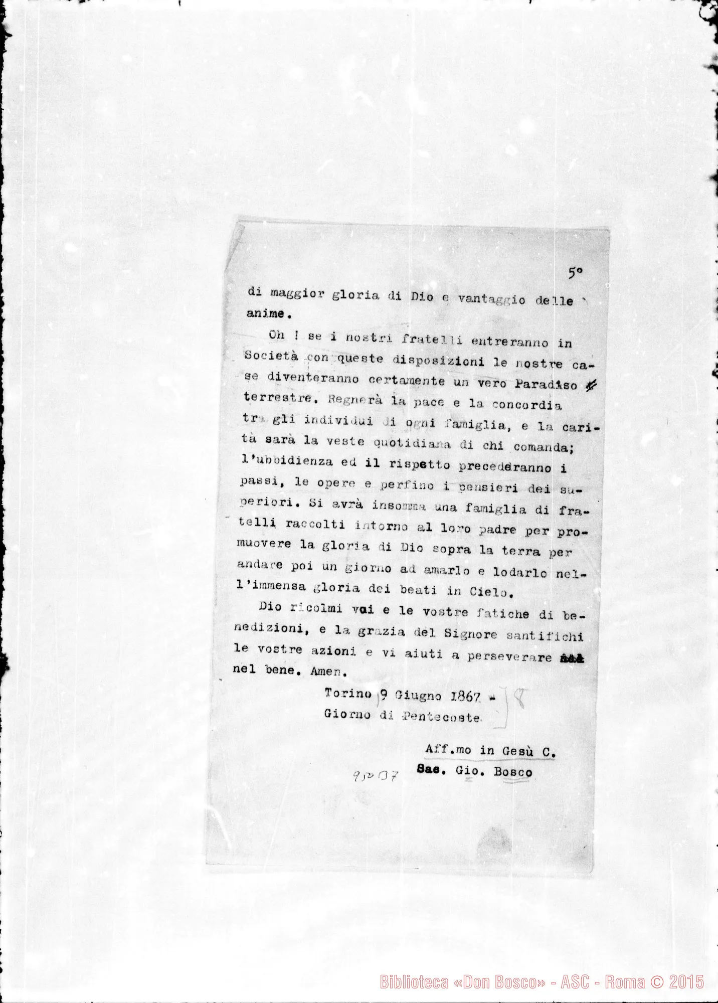 Fotogramma B 7 — Lettera di D. Bosco A Rua E agli altri… Tre copie
