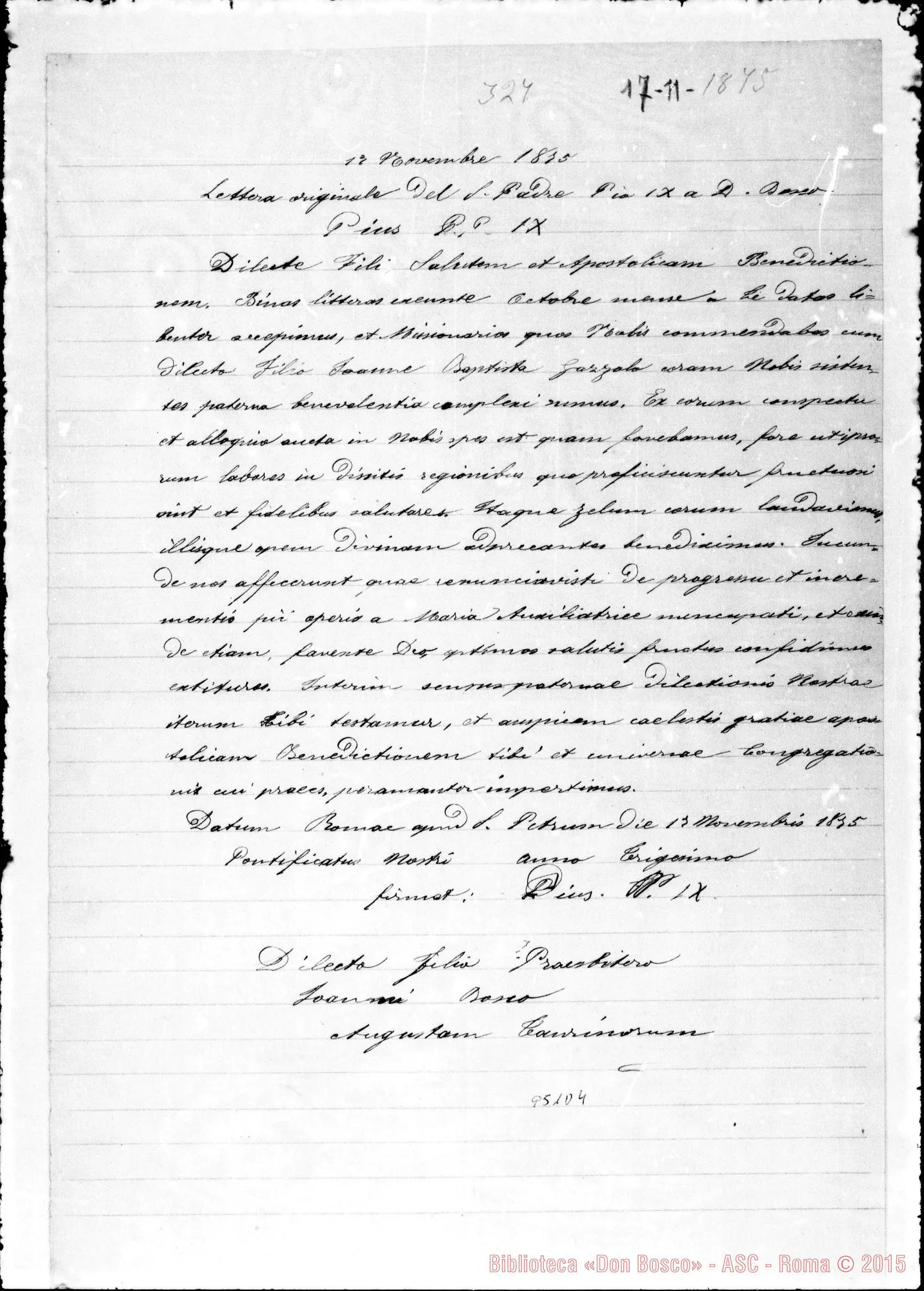 Fotogramma D 4 — Lettere diverse. Copie