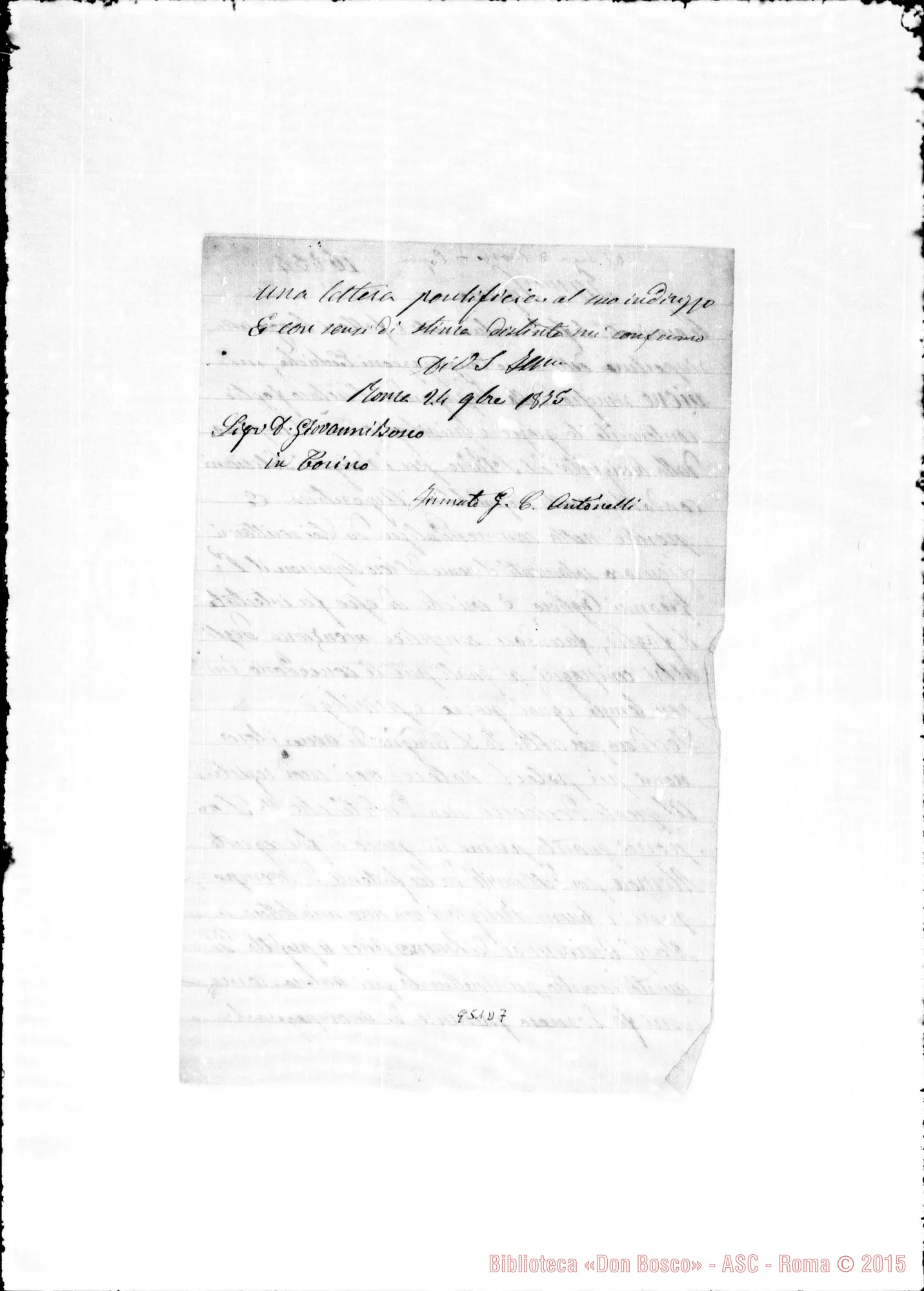 Fotogramma D 7 — Lettere diverse. Copie