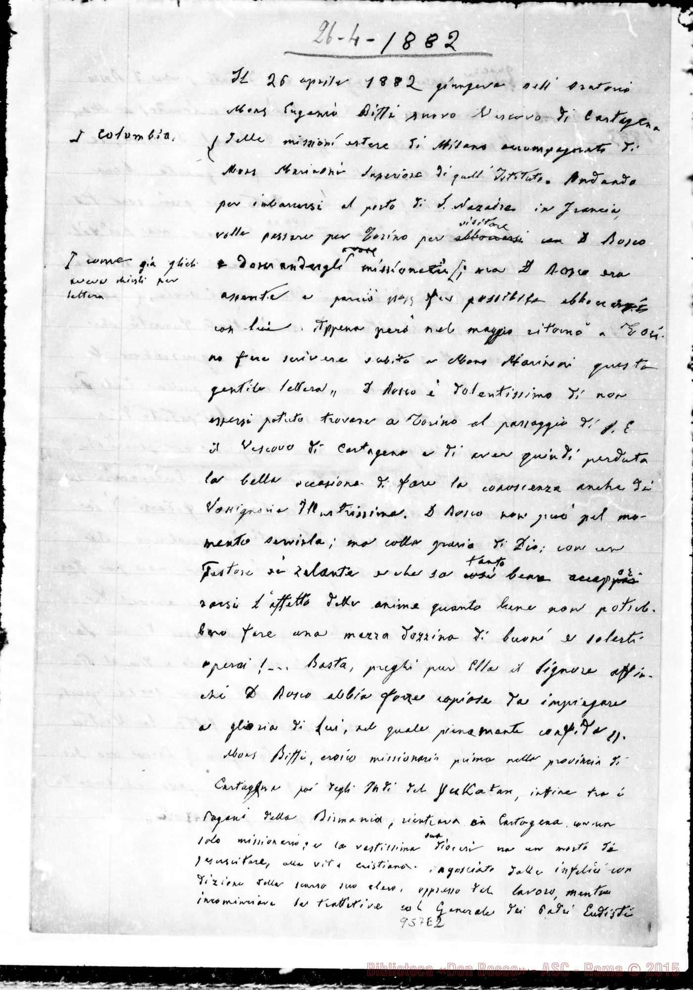 Fotogramma E 2 — Mons. Eugenio Bitti all’Oratorio