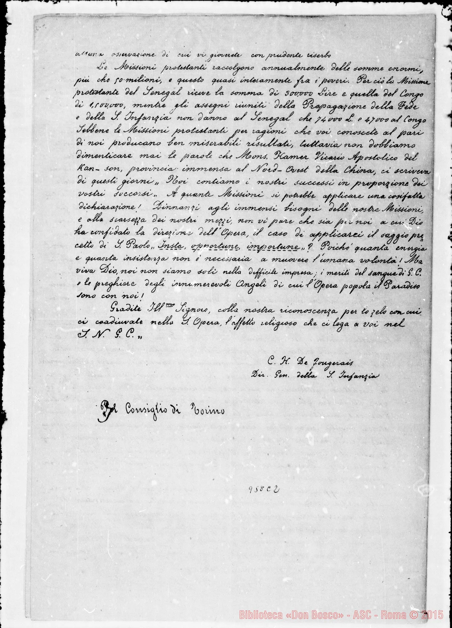 Fotogramma C 2 — Lettera circolare: «Opera della Santa Infanzia»