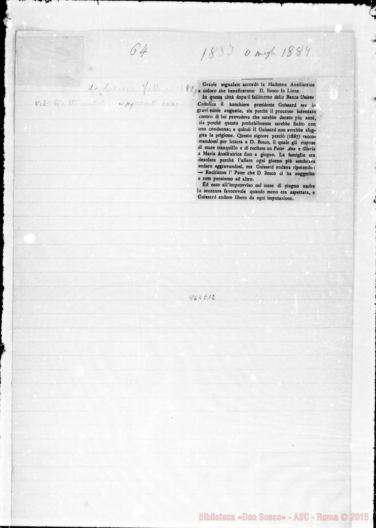 Fotogramma E 12 — 1885: Appunti-Fatti-Copia di lettere…